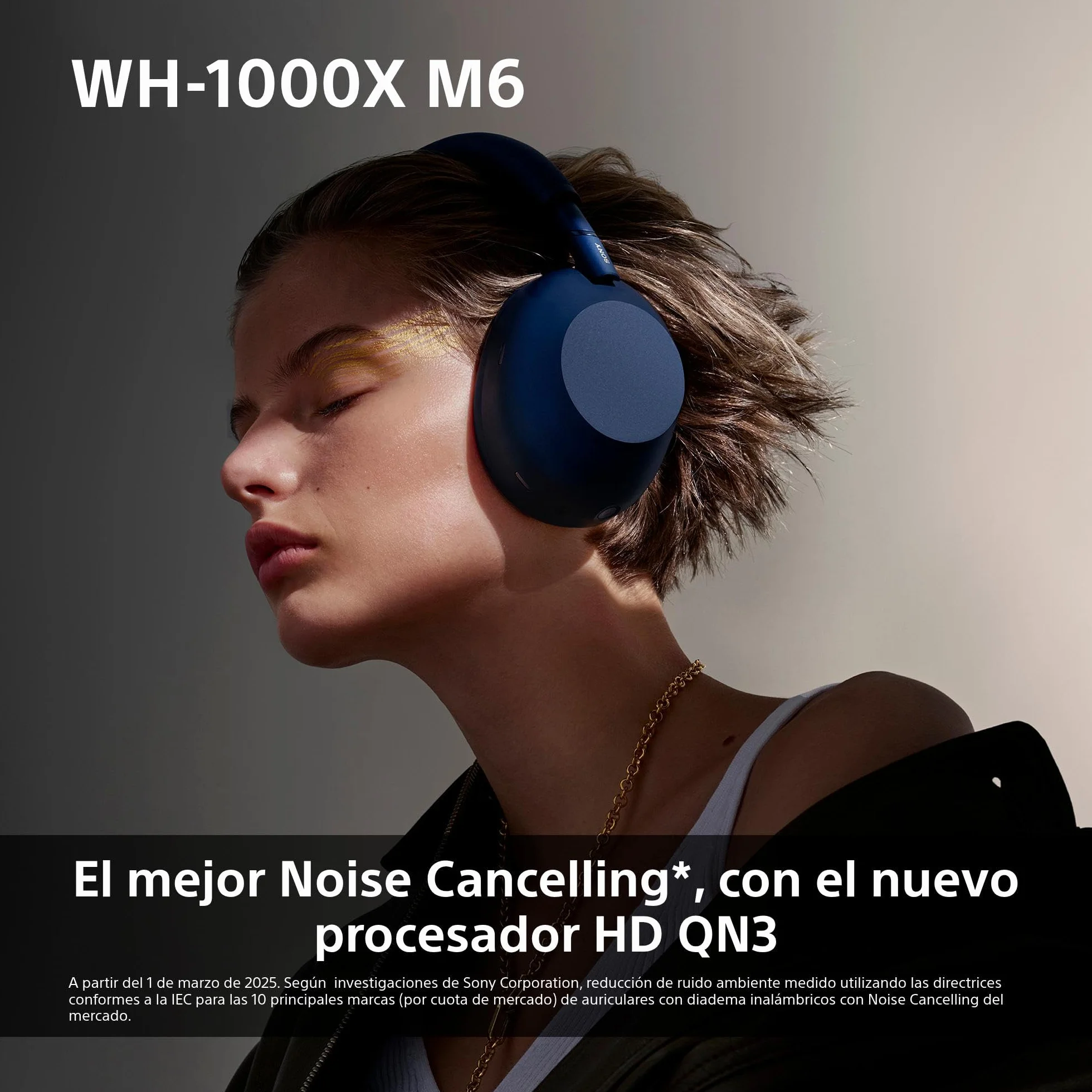 Sony WH-1000XM6 Auriculares Bluetooth inalámbricos con Noise Cancelling, Sonido de Alta resolución, cómodos, diseño Plegable, Estuche Resistente, 30 Horas de batería, iOS y Android - Plata