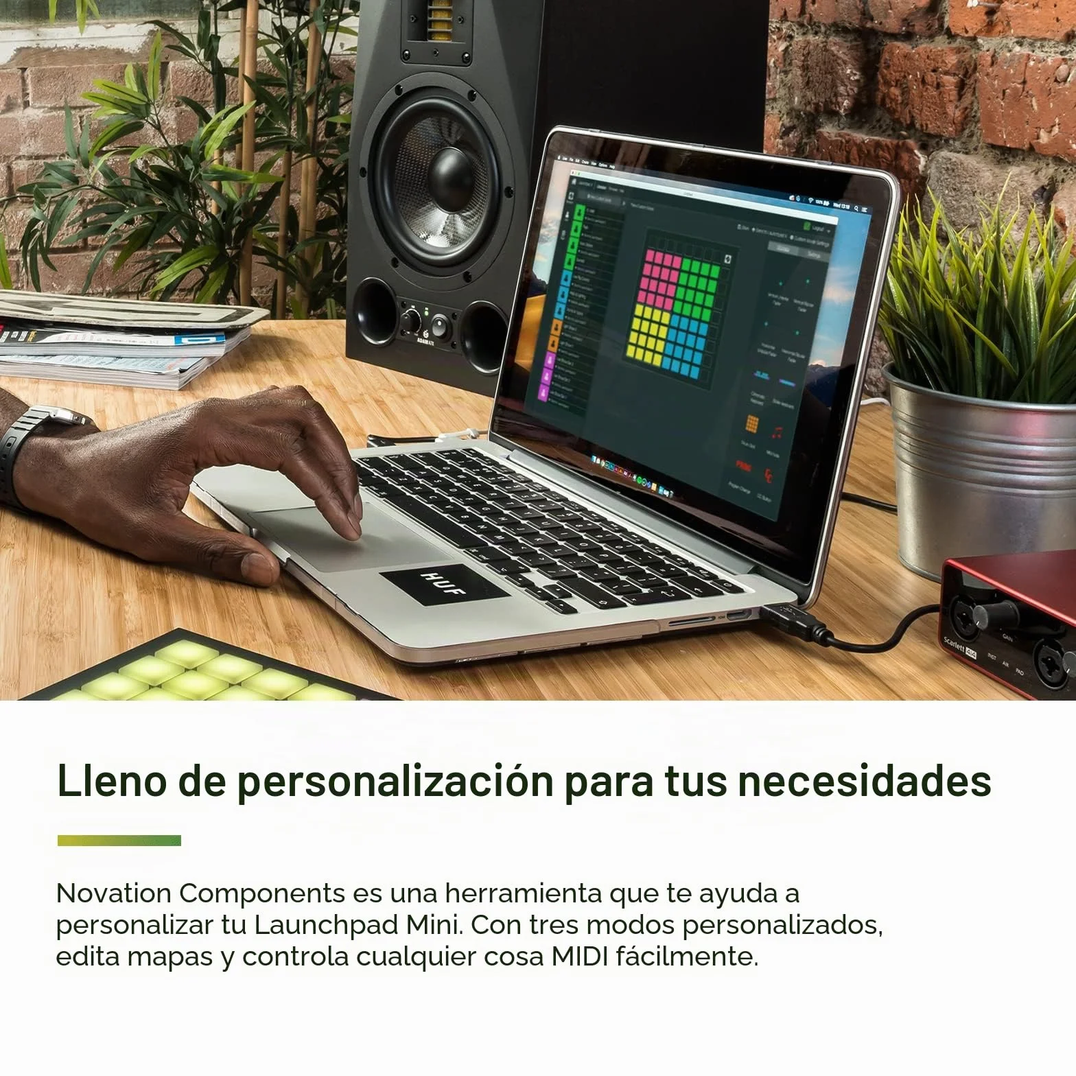 Novation Launchpad Mini [MK3] — Panel portátil MIDI con 64 almohadillas, panel controlador con USB para actuaciones de Ableton Live y Logic Pro
