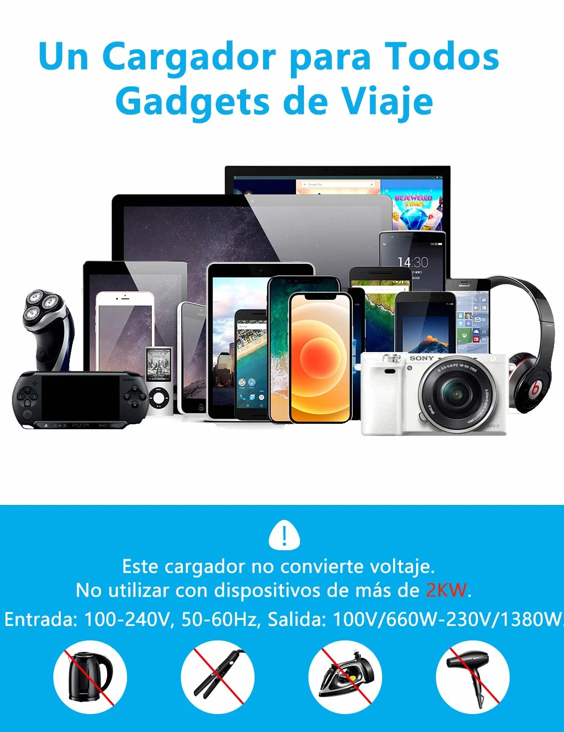 Amoner Adaptador Enchufe De Viaje Universal Enchufe Adaptador Internacional con Dos Puertos USB para USA Europa UK Irlanda Tailandia AU Japón China Canadá