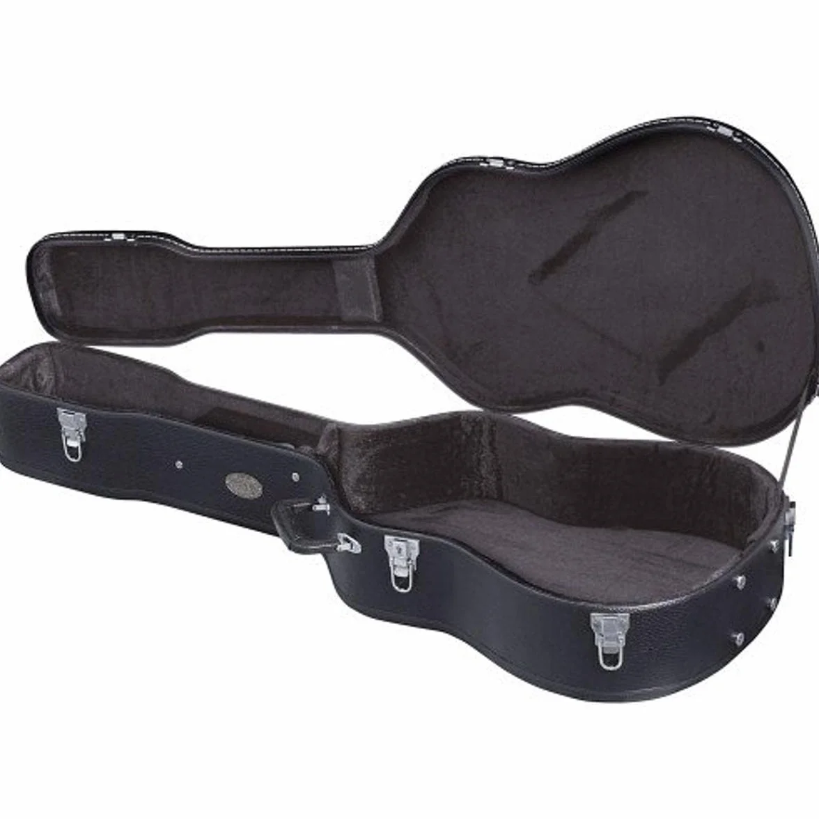 Estuche de guitarra GEWA guitarra acústica de 6 cuerdas Flat Top Economy - Núcleo de madera - tapa plana - revestimiento de cuero sintético negro mate - cerraduras cromadas