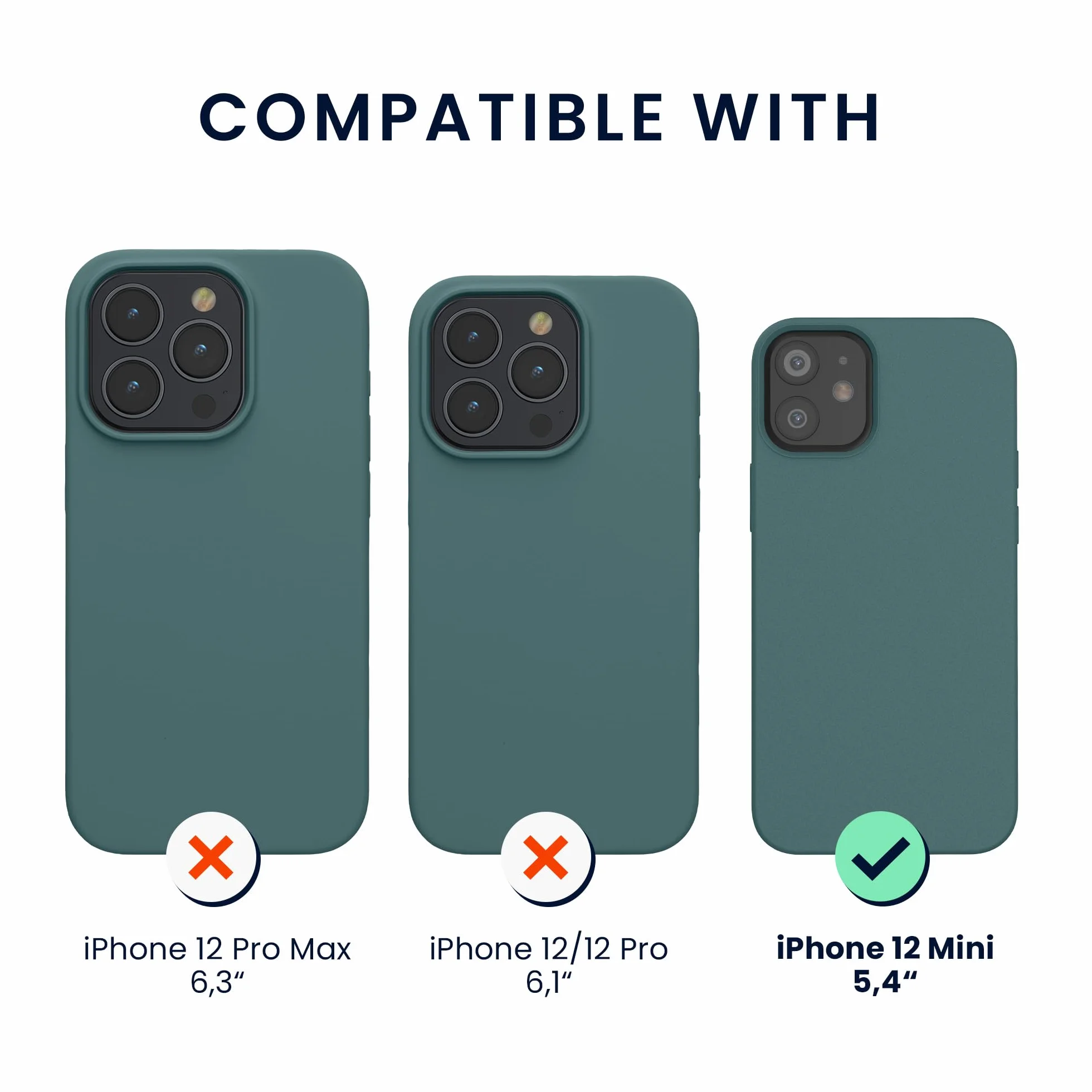 kwmobile Carcasa Compatible con Apple iPhone 12 Mini Funda magnética Compatible con MagSafe de TPU y Silicona - Noche ártica