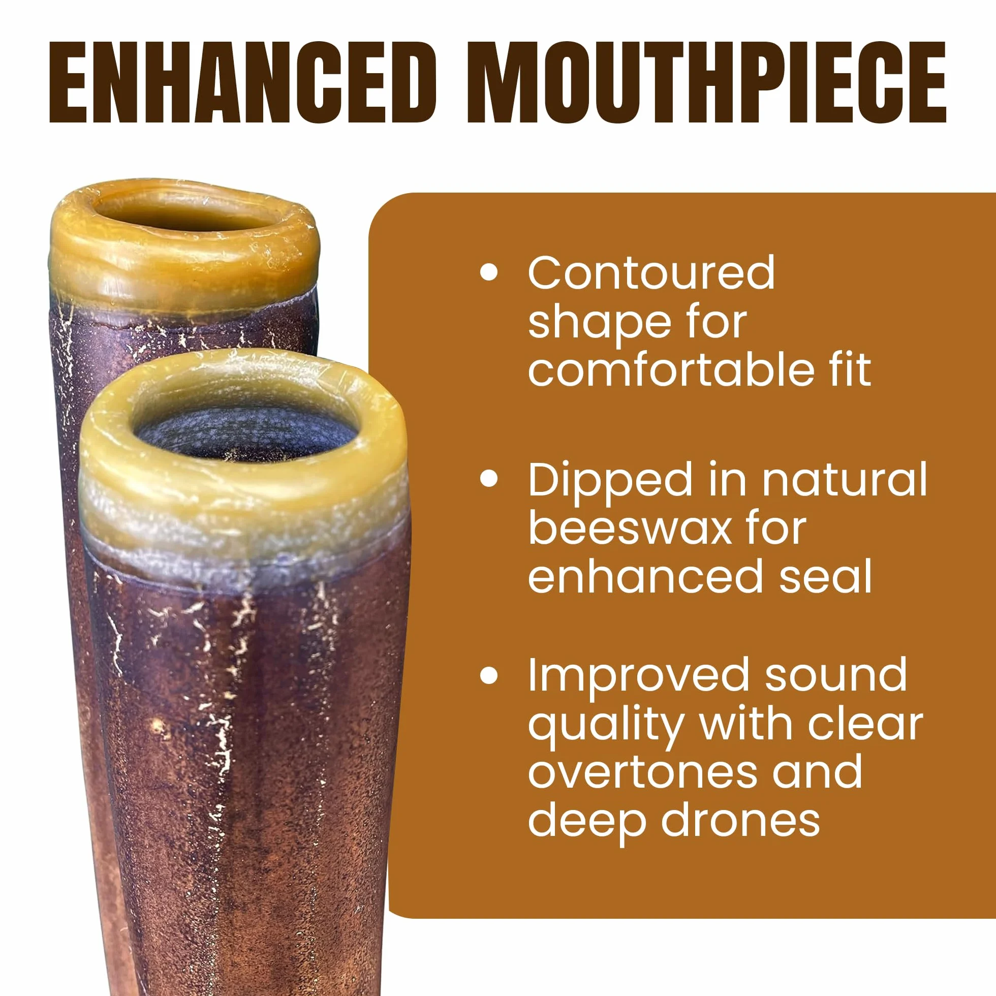 Didgeridoo moderno hecho a mano – Boquilla de cera de abeja, duradero y ligero, ideal para principiantes – Clave de Do Ohm, incluye boquilla gratuita e instrucciones de juego