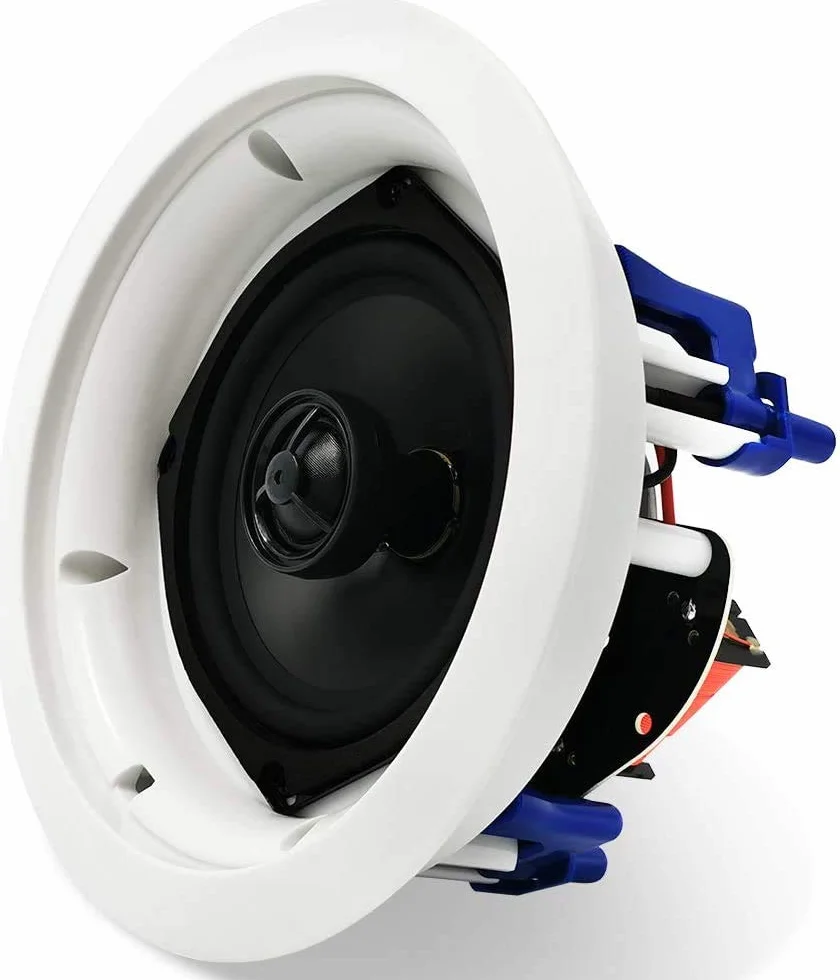 Herdio 5.25 Pulgadas en la Pared del Techo Altavoces de Montaje Empotrado Instalación fácil para Home Theater Office Hotel Restaurant (1 par)