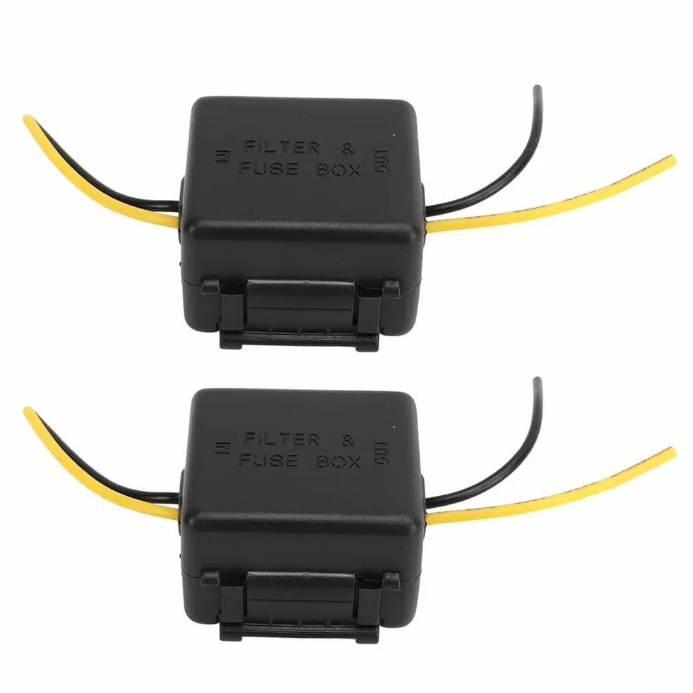 Juego de 2 filtros de alimentación para coche de 12 V para supresión de ruido y filtrado de interferencias, compatibles con la mayoría de dispositivos de 12 V CC