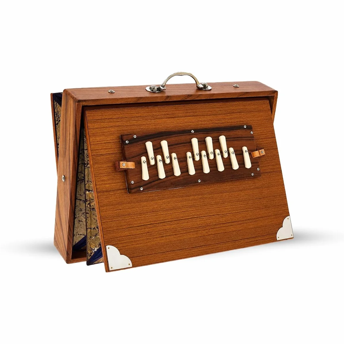 Caja Shruti grande, madera de teca maciza Sur Peti con bolsa, caja Shruti sintonizada a 432 Hz, Shruti de 40,6 cm con bolsa
