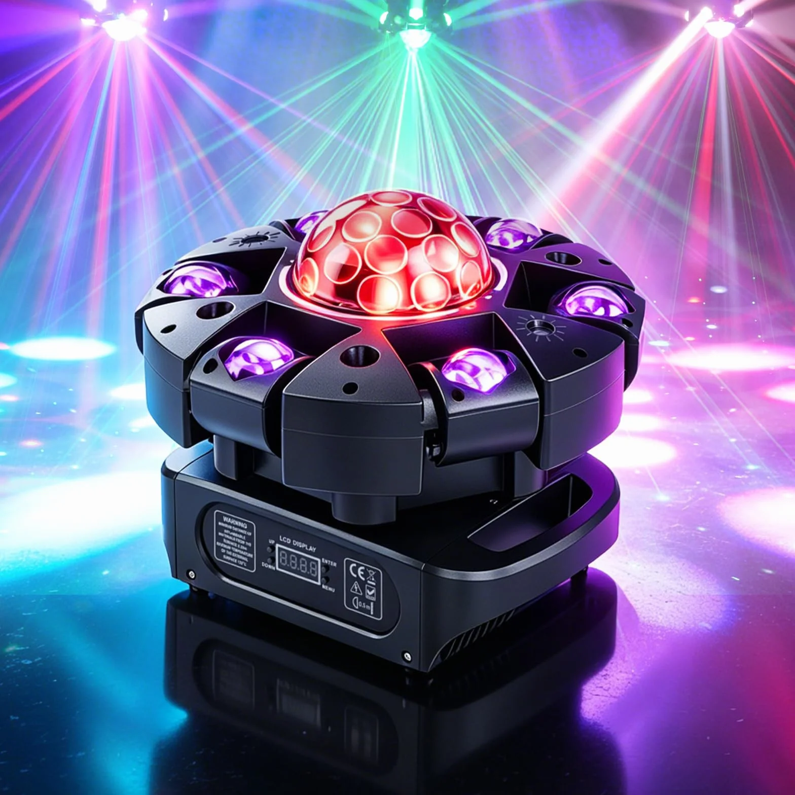 Cabeza Movil LED 150W con Mando a Distancia, 25CH Luz Discoteca RGBW Beam Focos Movil de iluminación para Fiestas DJ, Bares, Clubes