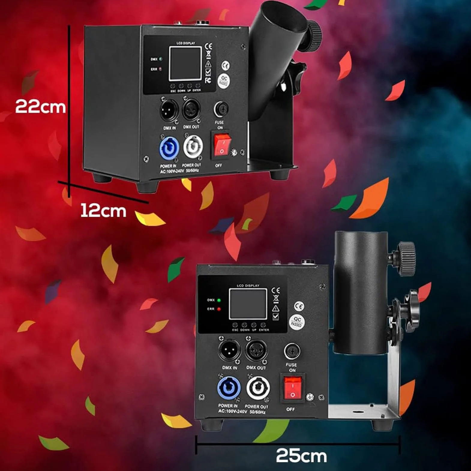 MáQuina De Confeti EléCtrica Profesional, CañóN De Confeti Digital Con Control Dmx Y Mando A Distancia Para Fiestas, Discotecas, Bodas, Escenarios, Conciertos Y Navidad