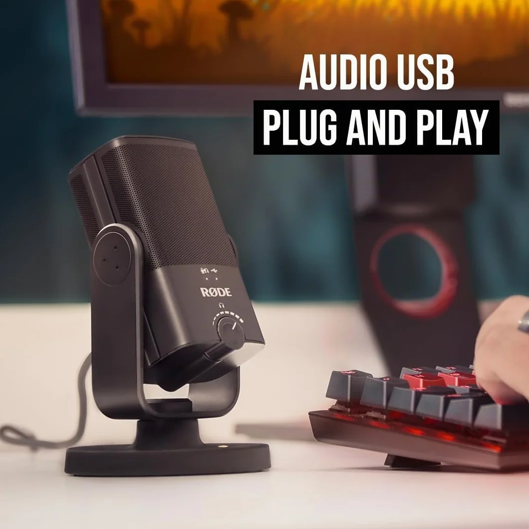 RØDE NT-USB - Micrófono, USB, 3.5 mm, negro