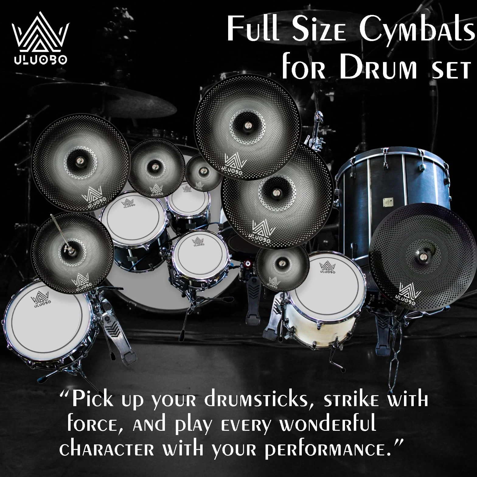 Paquete de platillos de bajo volumen, platillos silenciosos, juego de platillos silenciosos para práctica de bateristas, 6/8/10 pulgadas Spalsh + 14 pulgadas Hihat + 16 pulgadas Crash + 18