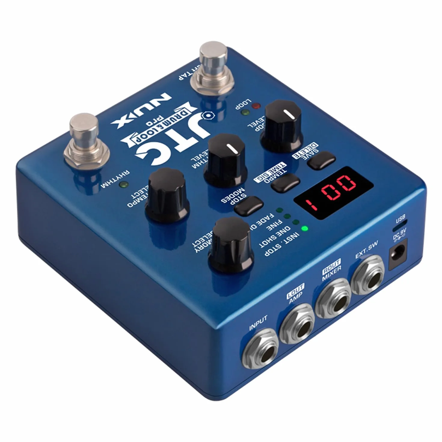 Nux JTC Tambor and Loop Pro Dual Switch - Pedal para guitarra y bajo + fuente de alimentación keepdrum