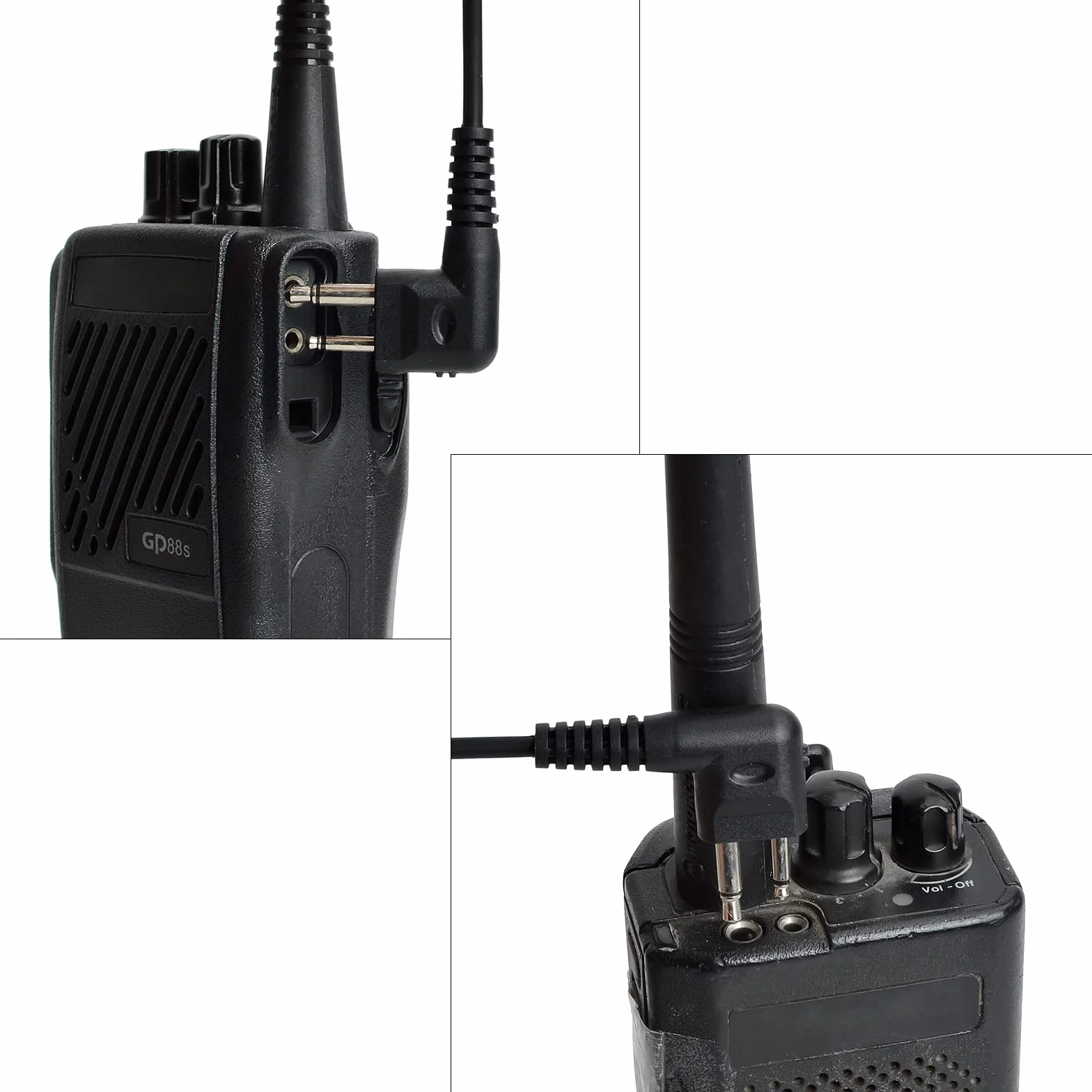 Walkie Talkie Pinganillo Compatible con Motorola CP040 DP1400 CP150 GP2000 CT150 Radio, Auricular con Micrófono y PTT para Guardia de Seguridad (Negro G, 1 Pieza)