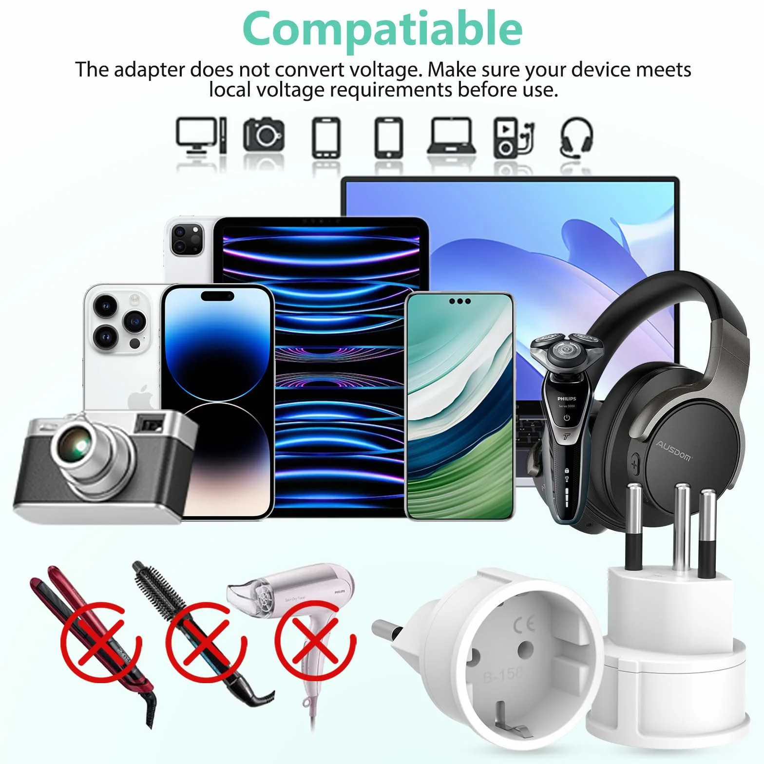 Adaptador Enchufe Suiza 3 Piezas Adaptador Enchufe Europeo/España a Suizo, Adapter de UE a Switzerland, Tipo C/E/F a Tipo J para Maldivas, Ruanda, Liechtenstein