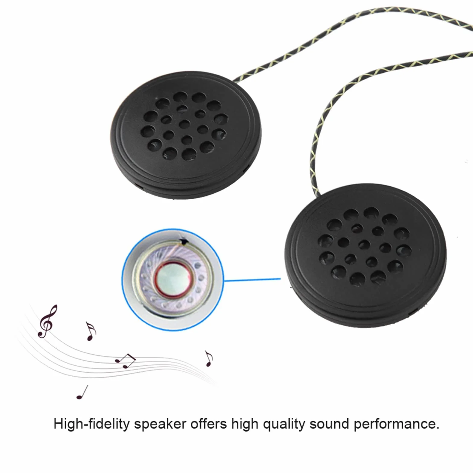 Auriculares para Casco de Moto con Cable, Jack 3,5 mm, Compatible iOS Android MP3