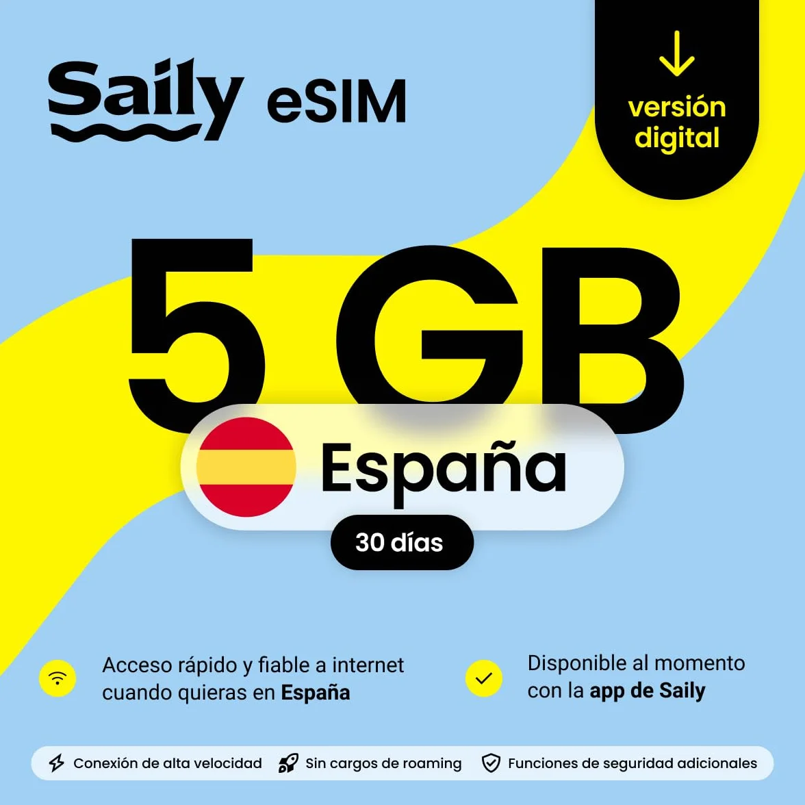 eSIM Saily España 5 GB 30 días código digital