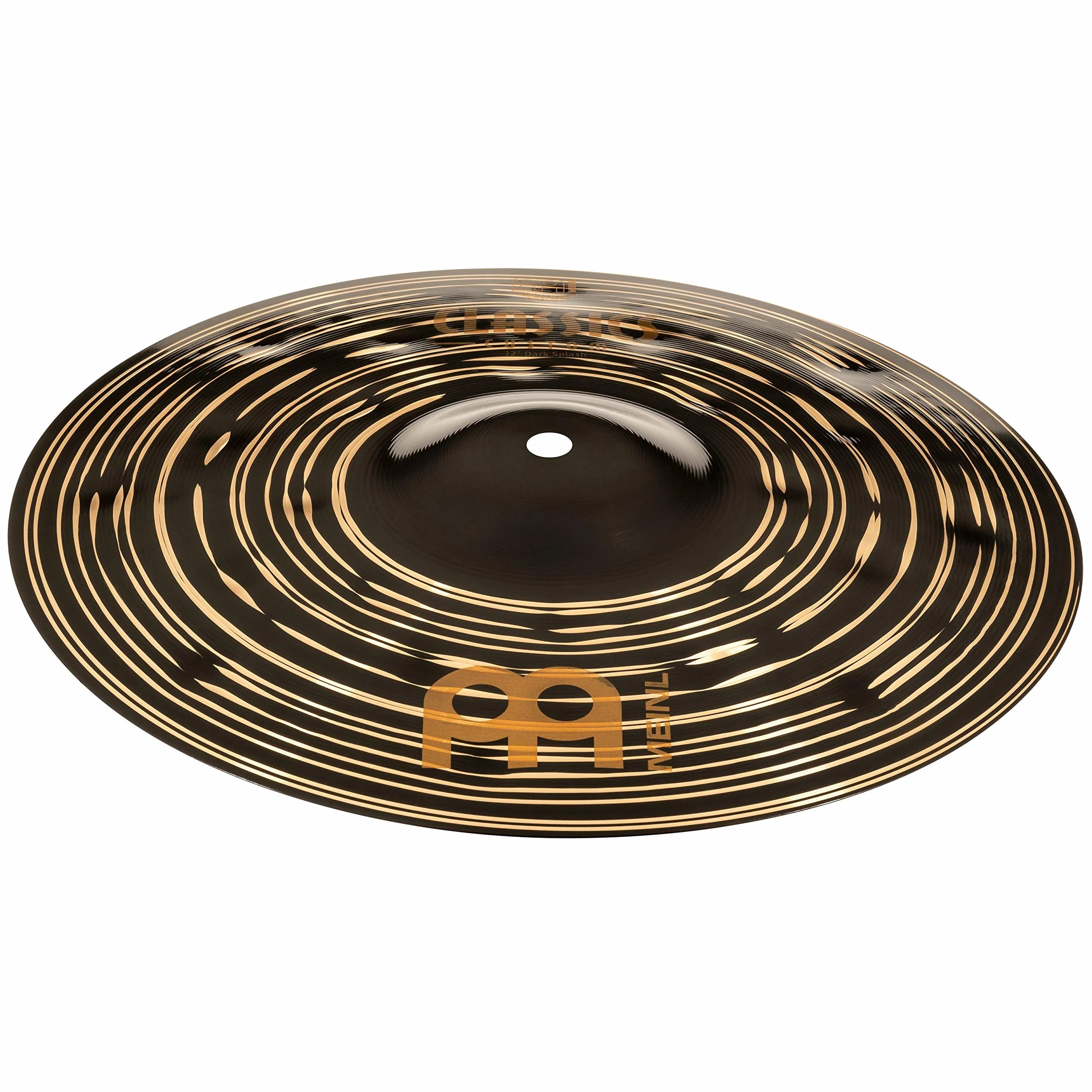 Meinl Cymbals Classics Custom Dark Plato Splash de 12 pulgadas (30,48cm) Platillos de Batería - Bronce B12, Acabado Oscuro (CC12DAS)