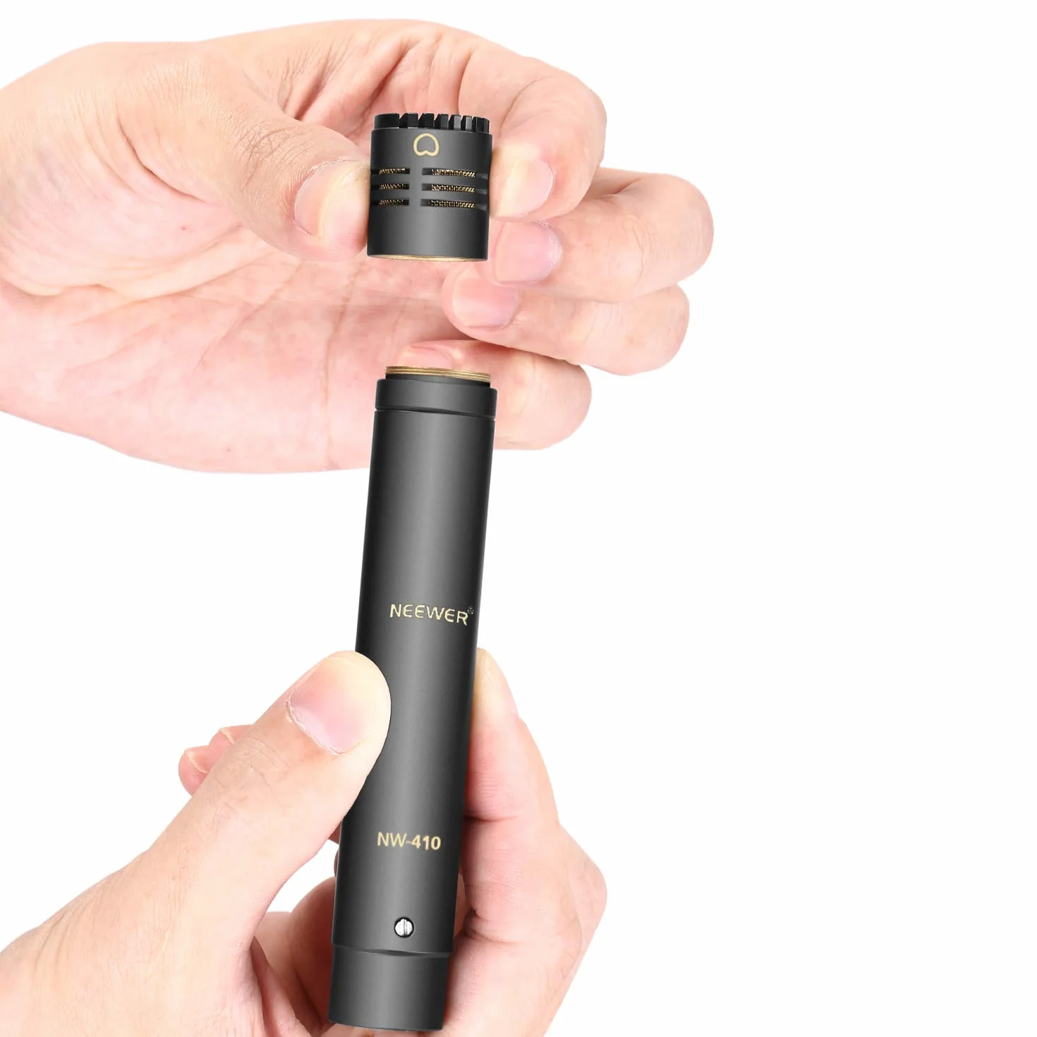 Neewer - Pack de 2 micrófonos de condensador con omnicardioide intercambiable y cápsulas supercardioides de espuma para parabrisas con clip de micrófono y funda de transporte