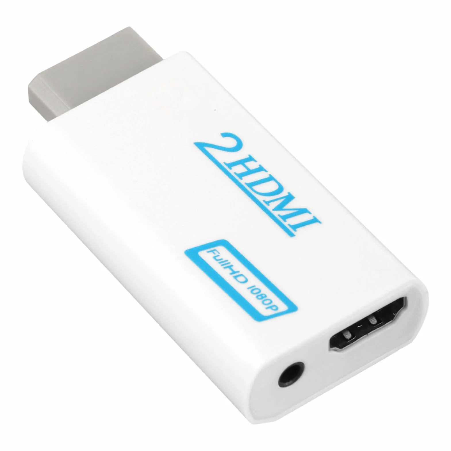 Adaptador para Wii a HDMI Convertidor para Wii a HDMI Video Converter Full HD 1080P con 3,5mm Salida de Audio Admite Todos Los Modos Pantalla for W-ii Display Modes720P NTSC para Monitor Projector TV