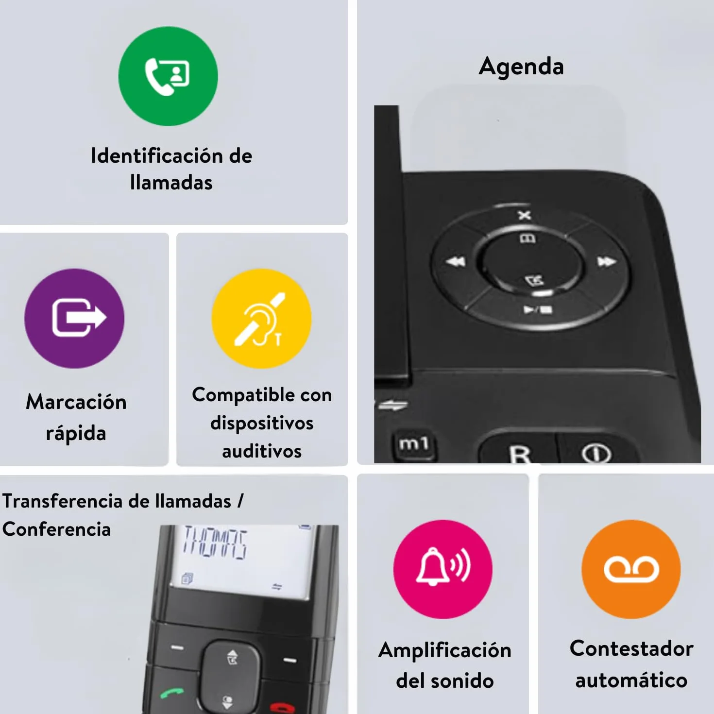 Doro teléfono con cable con contestador automático inalámbrico COM-4005