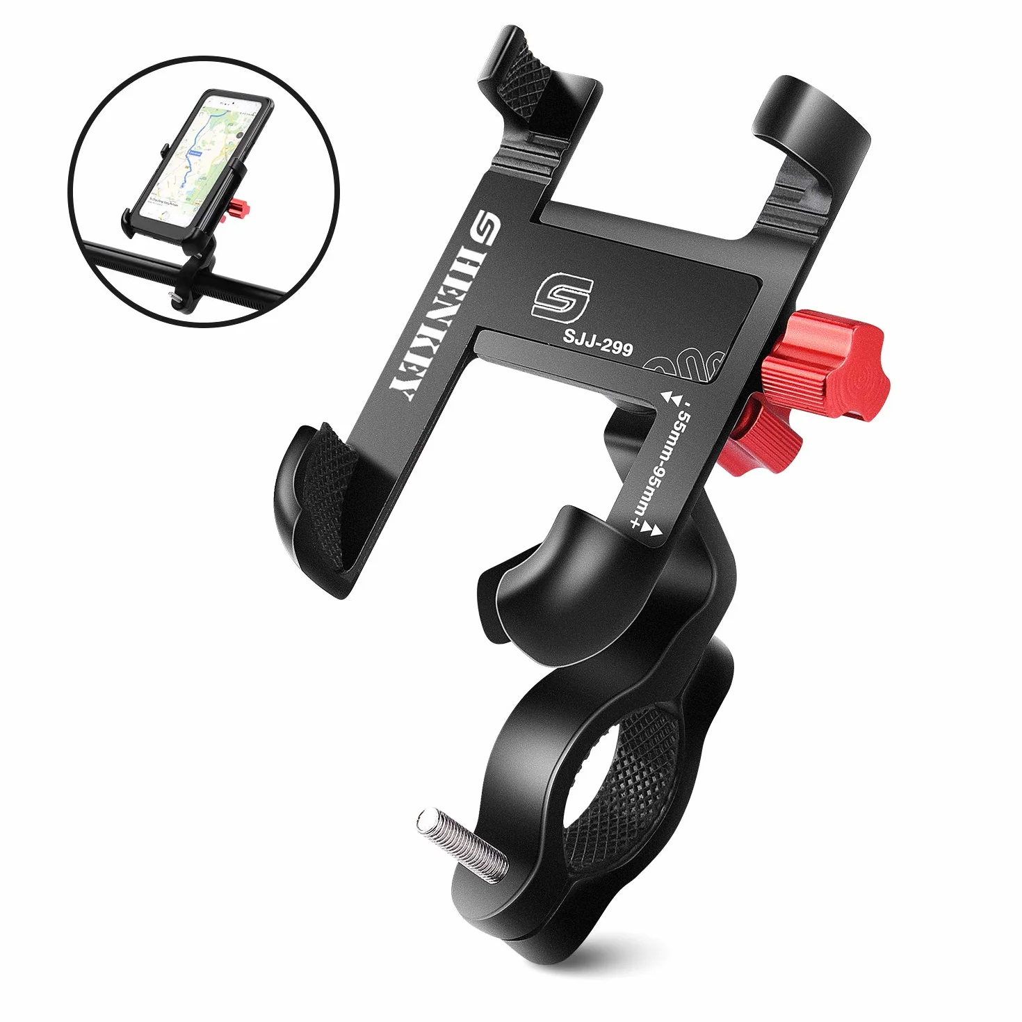 Soporte de Bicicleta de Aluminio Ajustable 360° Compatible con iPhone y Samsung