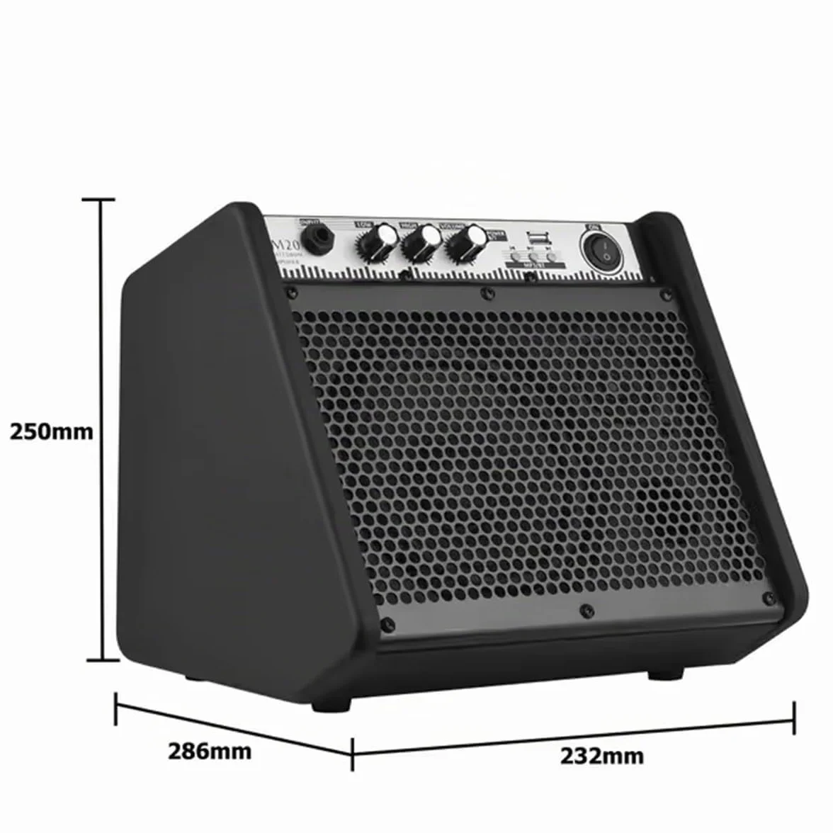 Coolmusic DM20 Bluetooth Amplificador de Monitor Personal Amplificador de Tambor eléctrico Altavoz, Teclado y Altavoz de Guitarra acústica (20W con Cable)