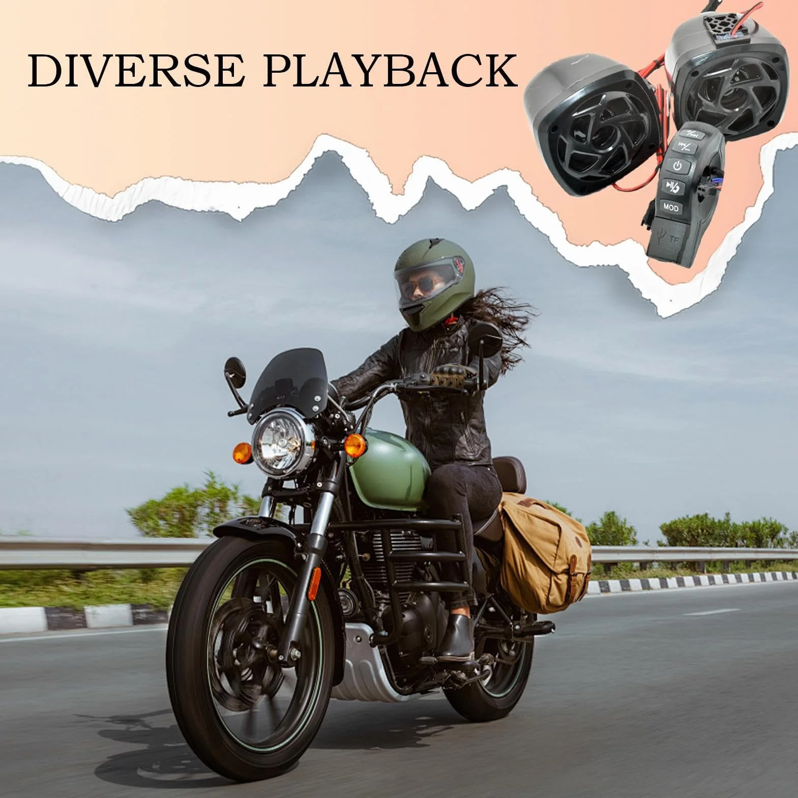 Altavoces para Moto con Amplificador Potentes para Vehículos
