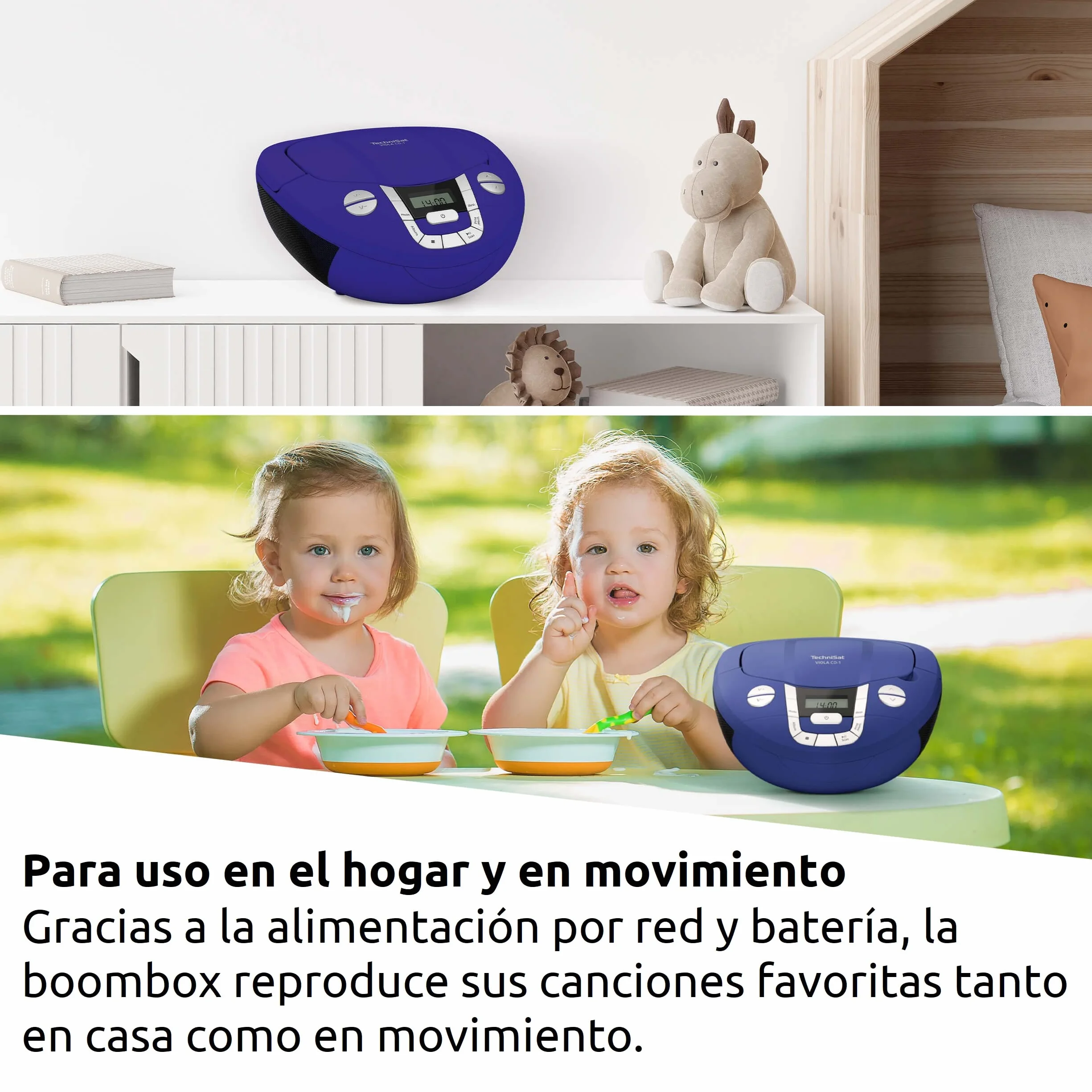 TechniSat VIOLA CD-1 Reproductor de CD estéreo portátil Boombox con Bluetooth y radio FM