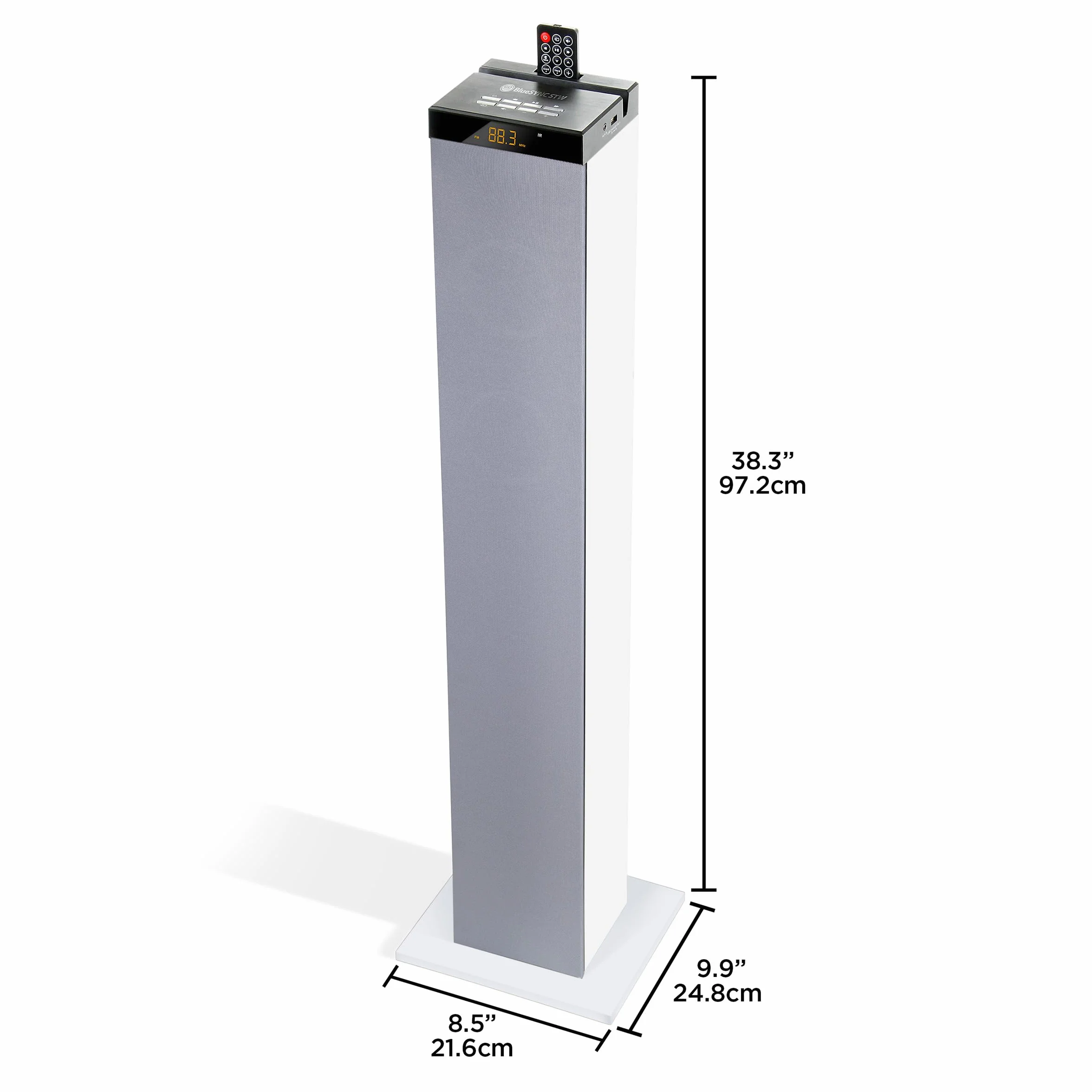 GOgroove Altavoz Bluetooth Torre con Subwoofer 120W Pico, USB 2.0, AUX, Radio FM Blanco