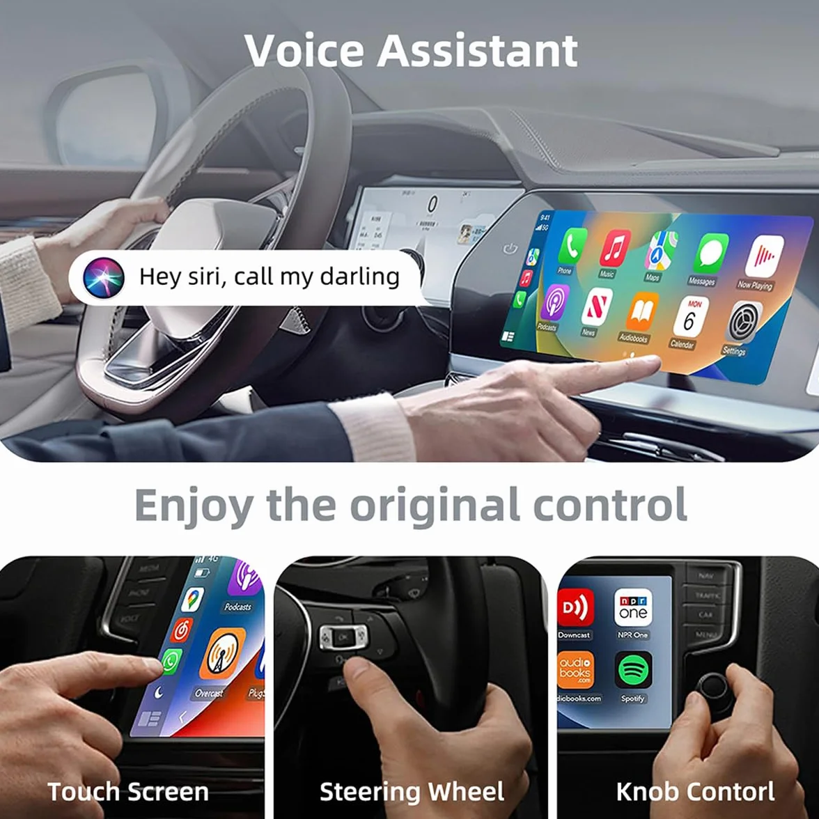Adaptador inalámbrico CarPlay USB 2 en 1 para iPhone Android Auto, conexión automática WiFi 5.8 GHz