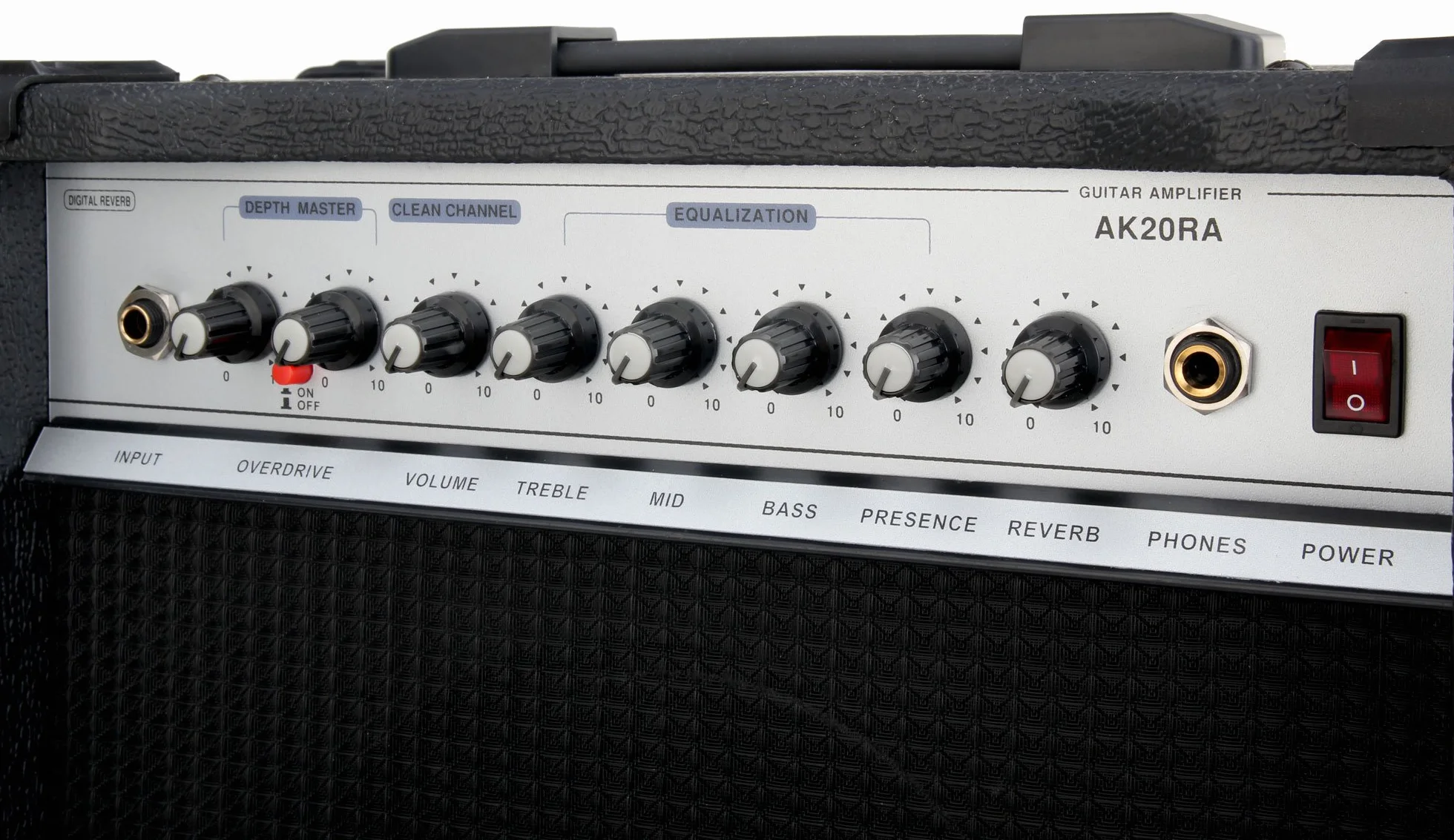 Amplificador de Guitarra Soundking AK20-RA 60W - Ecualizador 4 Bandas - Altavoz 8" - Salida Auriculares y Entrada Pedal - Combo Ideal para Principiantes con Esquinas Protectoras.