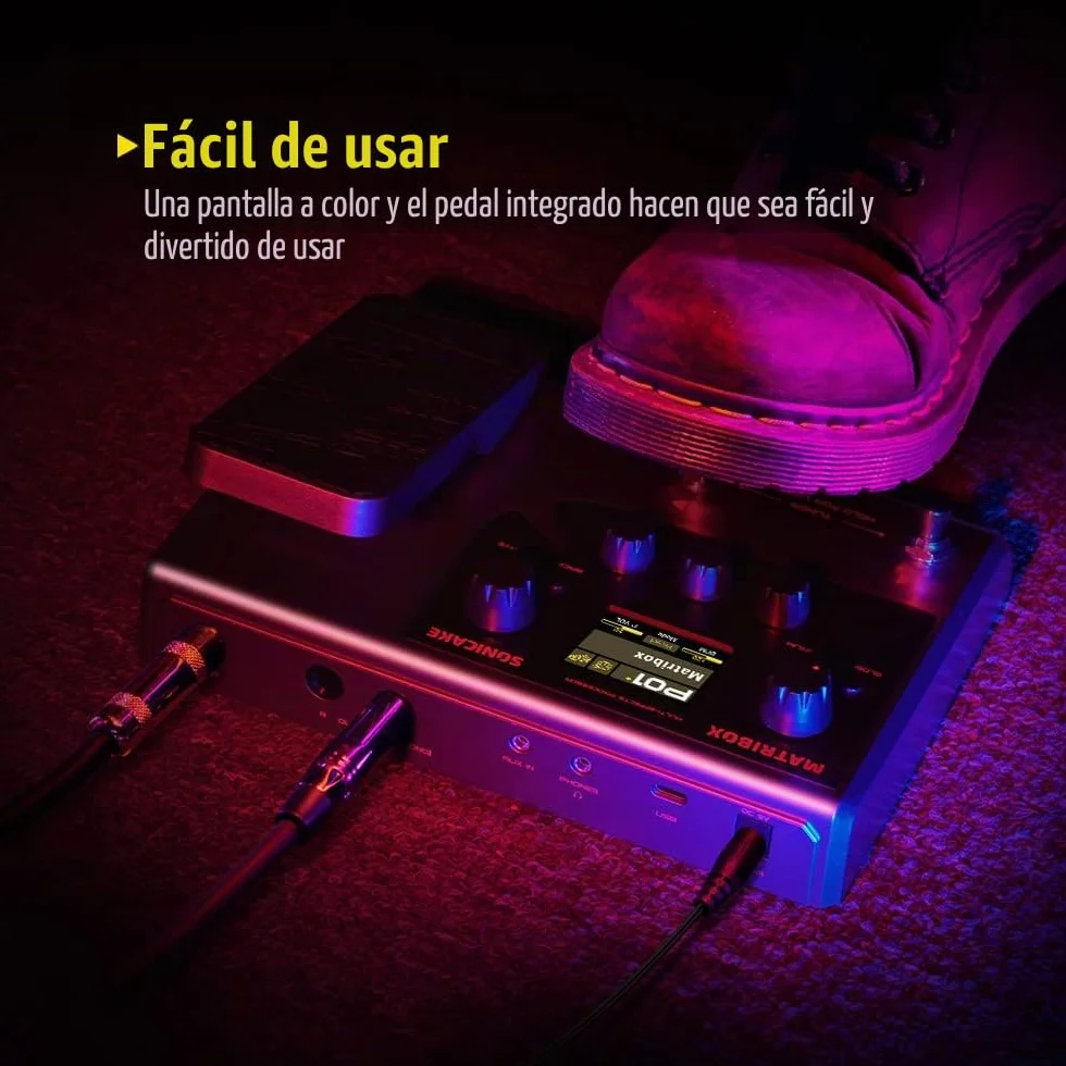 SONICAKE Pedal de guitarra Procesador multiefectos con modelado de expresión Gabinetes de infrarrojos Simulación Multi idioma Estéreo OTG Matribox