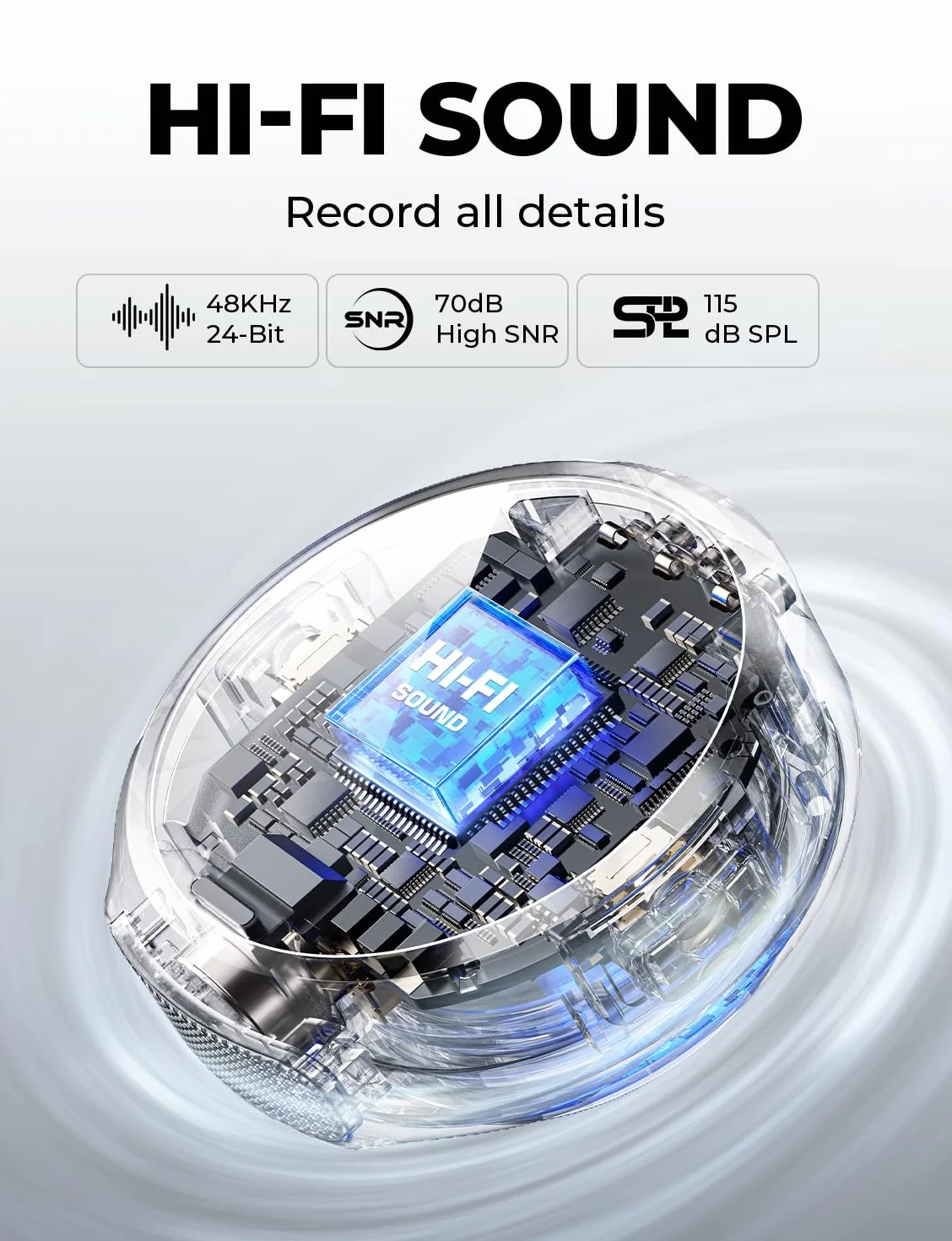 Hollyland Lark M2 Micrófono Inalambrico Solapa Compatible con Teléfonos Android, iPhone 15, 300 m, Hi-Fi Audio, Cancelación de Ruido, 30H Duración, Micrófono Inalámbrico para Livestream Vlog - Negro