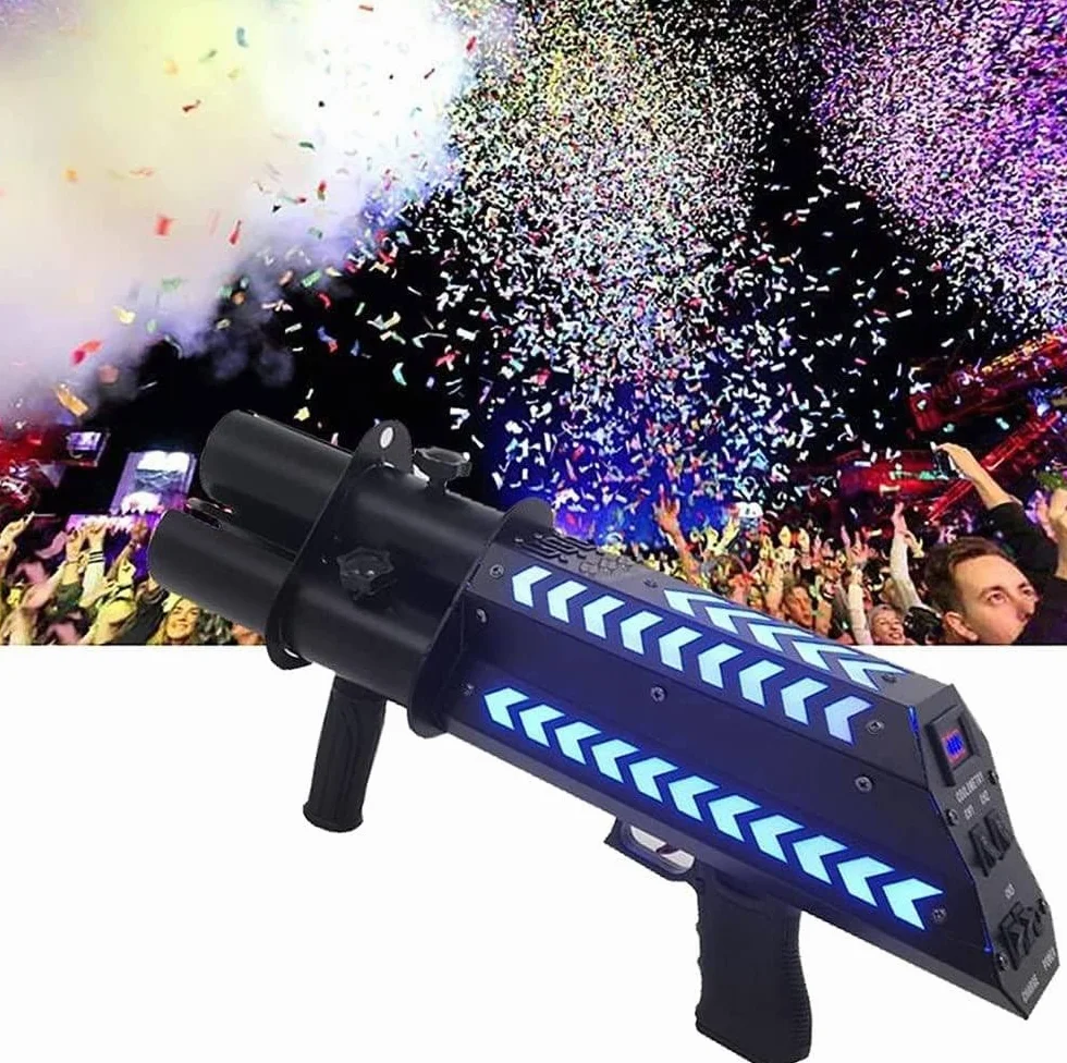 RayGenius CañóN De Confeti, CañóN De Confeti EléCtrico, Lanzador De Confeti Profesional para Eventos, Fiestas, Discotecas, Bodas, Conciertos.