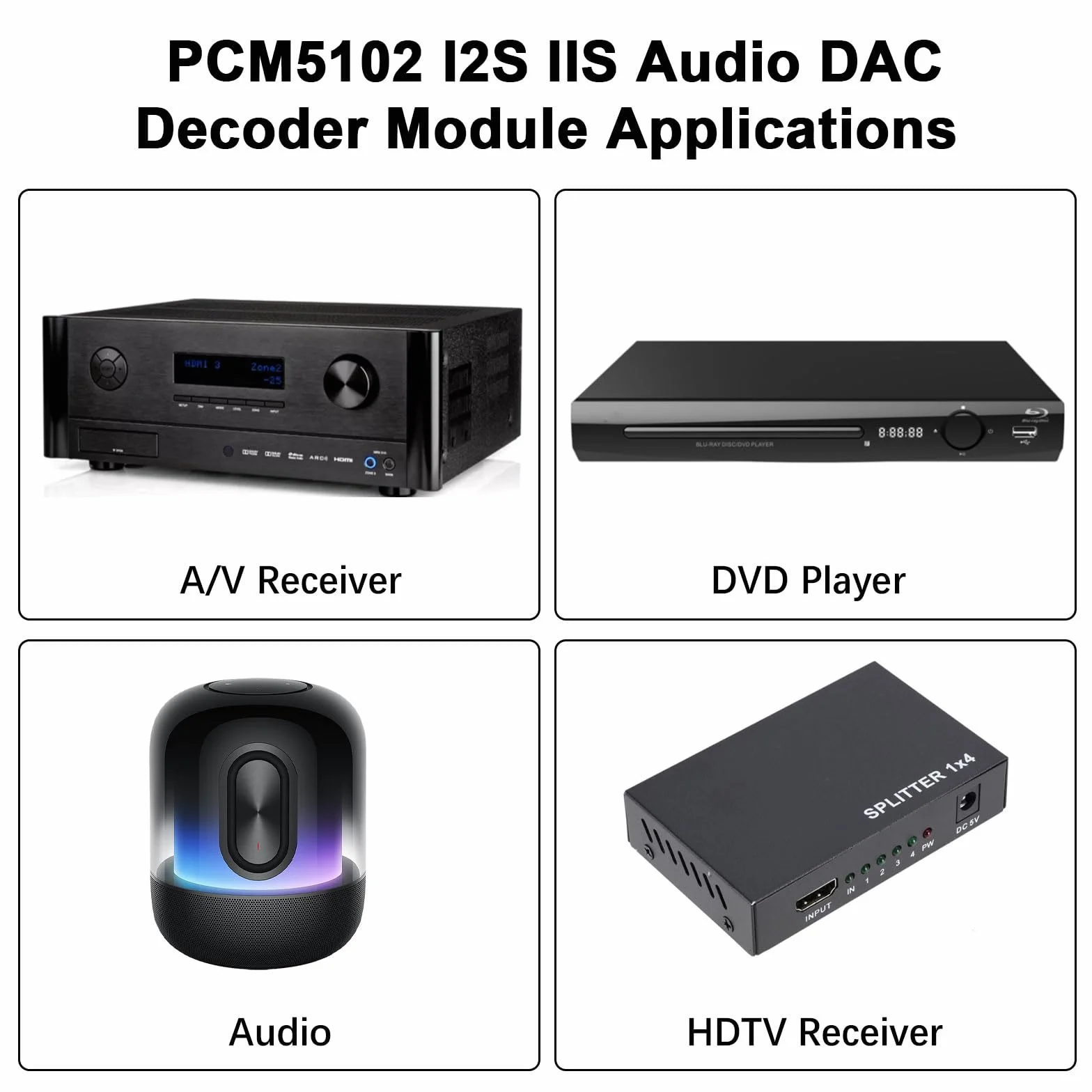 AYWHP PCM5102 DAC I2S IIS Convertidor Digital a Analógico Módulo Estéreo 3 PCS