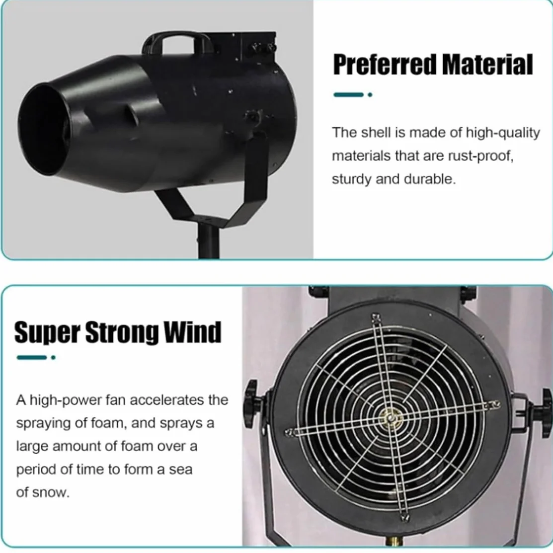 Cañón De Espuma De Alta Potencia 1000 W,Producción De Espuma 20 M³/Min, Alcance 6-10 M,Pistola Burbujas para Fiestas De Verano En Piscinas,Infantiles,Efectos De Escenario,Plug-intype