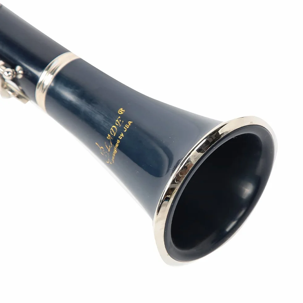 Clarinete de Baquelita de Tono BB de 17 Teclas con Botón de Niquelado Antioxidante Tamaño Compacto Y Extraíble Diseño de Apertura Preciso Adecuado para Estudiantes Principiantes (Azul)