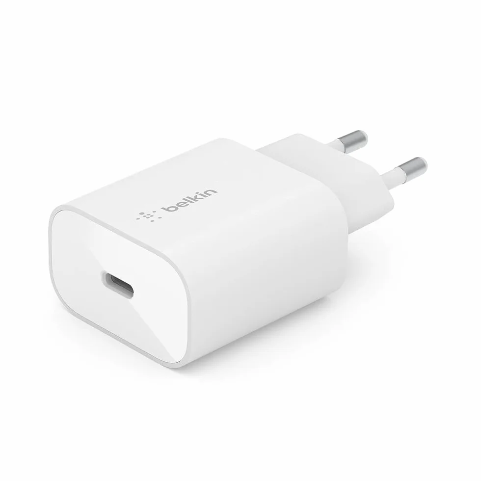 Belkin BoostCharge cargador de pared de 25 W con PPS, cargador USB C, USB-C Power Delivery, carga rápida para iPhone 16, 15, teléfonos de Samsung Galaxy, Galaxy Tab, Note, iPad y Pixel entre otros