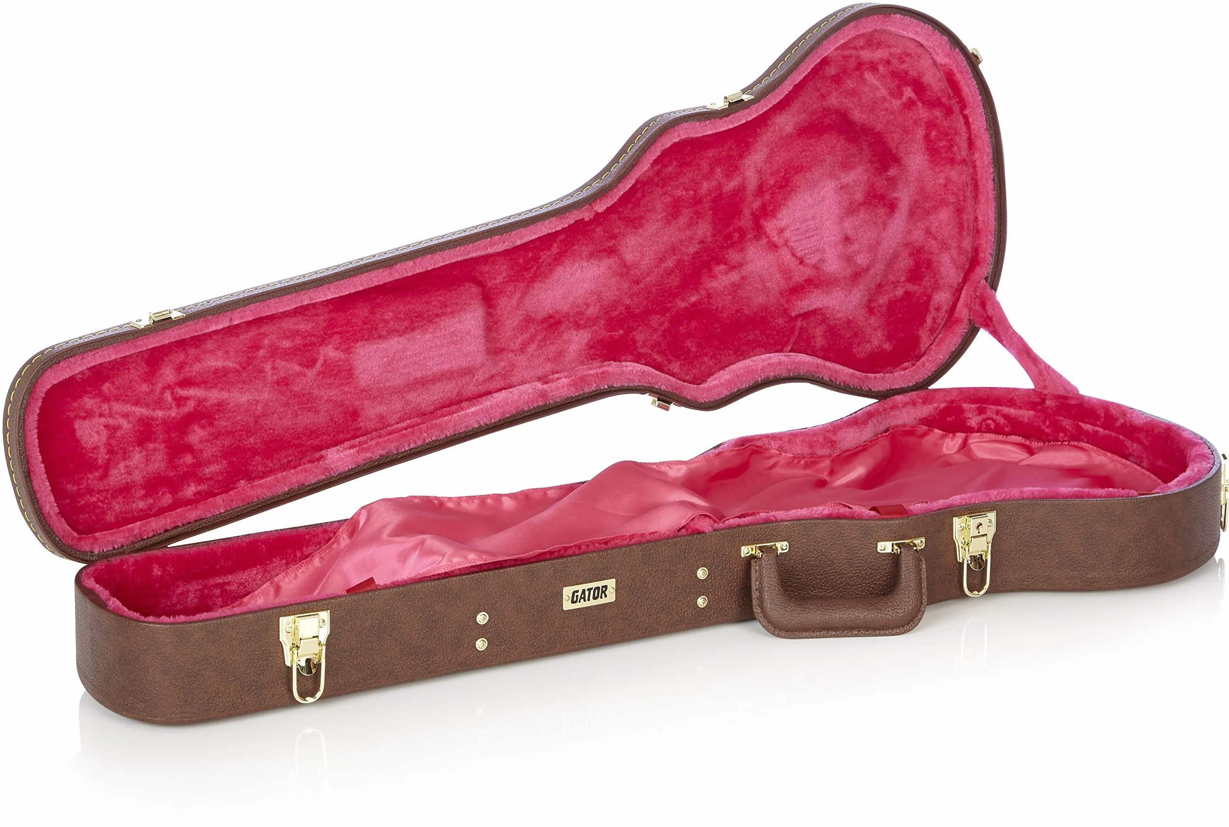 Gator Cases Estuche Deluxe de Madera para Guitarras Eléctricas Les Paul; Exterior Marrón (GW-LP-Brown)