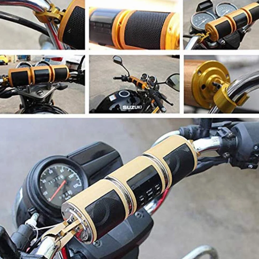 Radio FM Bluetooth para motocicleta, impermeable, 12 V, HIFI con sistema de sonido estéreo para ATV, Jet Ski, radio, alarma remota, reproductor de MP3, color negro