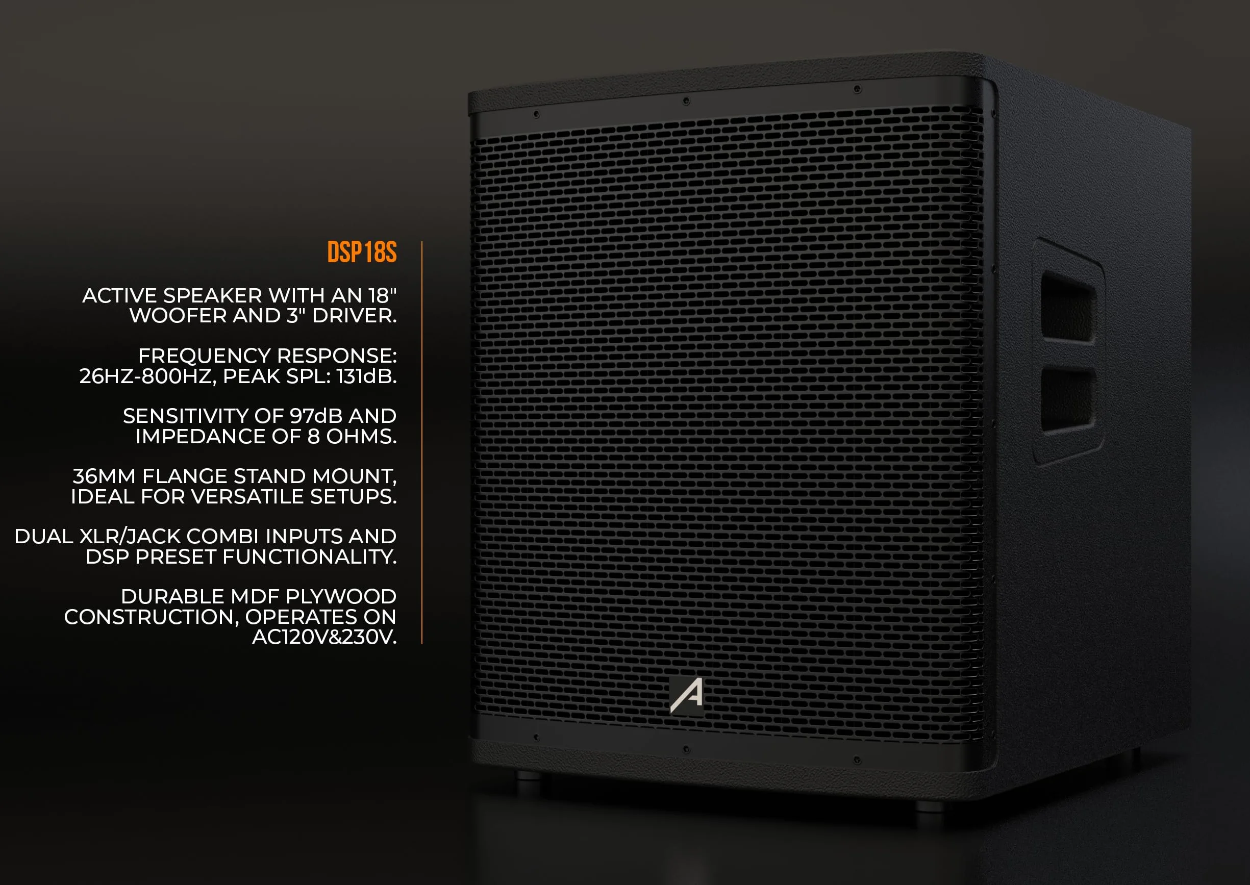 Audibax DSP18s Subwoofer Activo 800W G2
