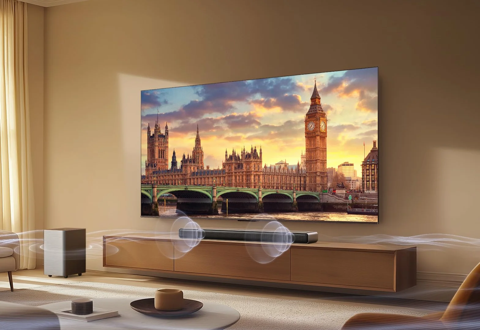 TCL S55HE Barra de Sonido 2.1 220W Subwoofer Inalámbrico Dolby Atmos DTS Virtual:X HDMI eARC Bluetooth 5.3