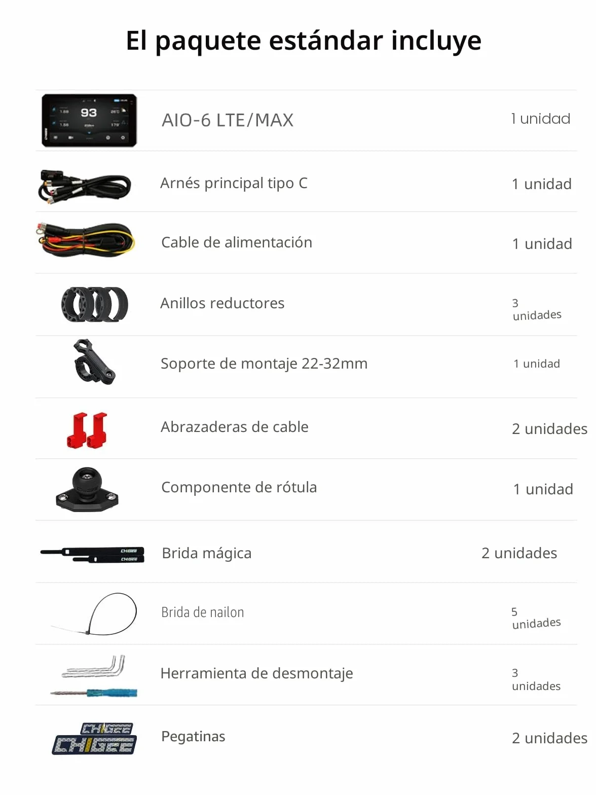 CHIGEE AIO-6 Pantalla Carplay Moto Android Auto 6 Pulgadas 2000Nit HDR Navegador GPS Impermeable IP69K 5G WiFi