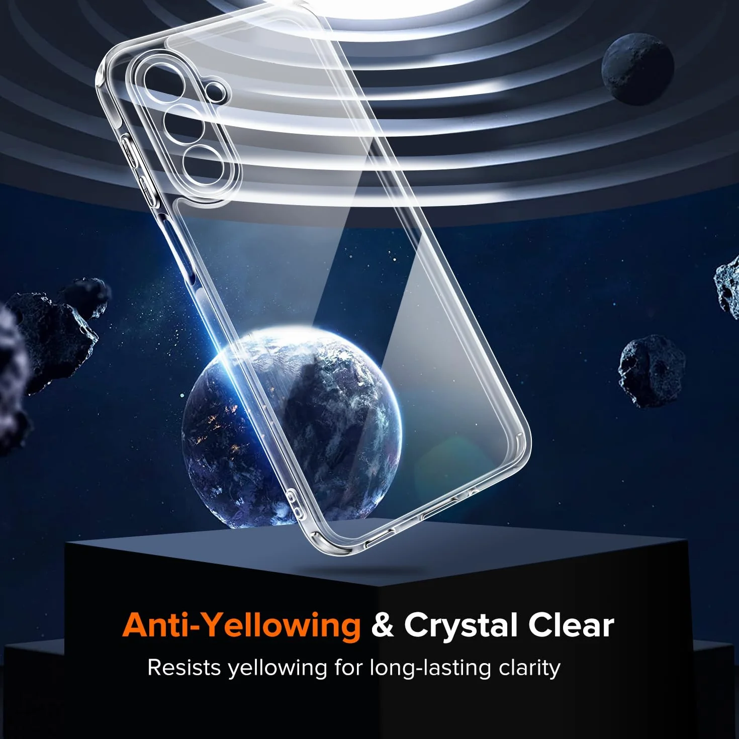 ivoler Anti-Amarillo Clara Funda para Samsung Galaxy A17 4G / 5G con 2 Piezas Cristal Templado, [Protección Militar] Carcasa Protectora Antigolpes Antiarañazos Transparente Bumper Case