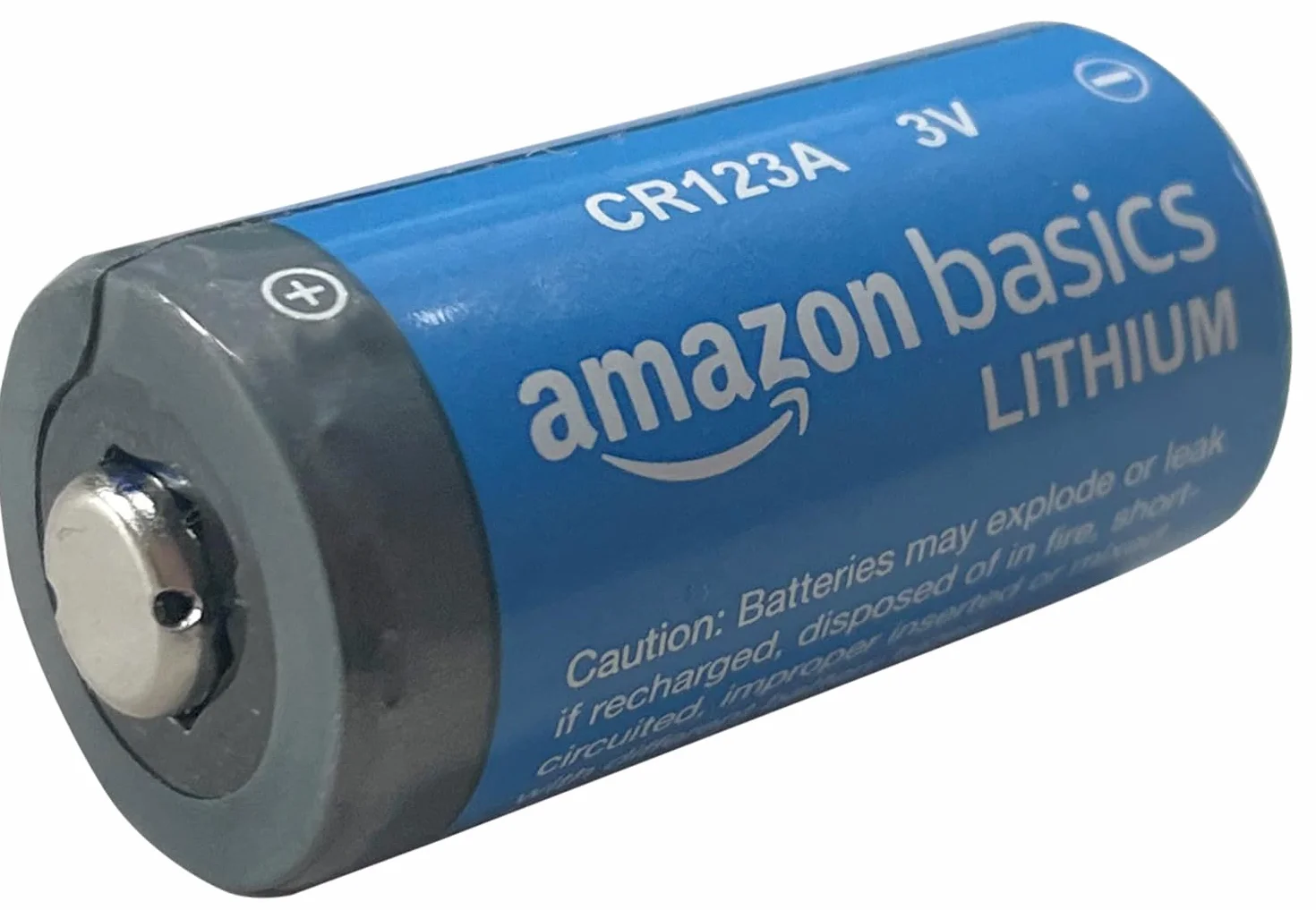 Amazon Basics - Paquete de 10 pilas de litio CR123A de 3 V, vida útil de 10 años