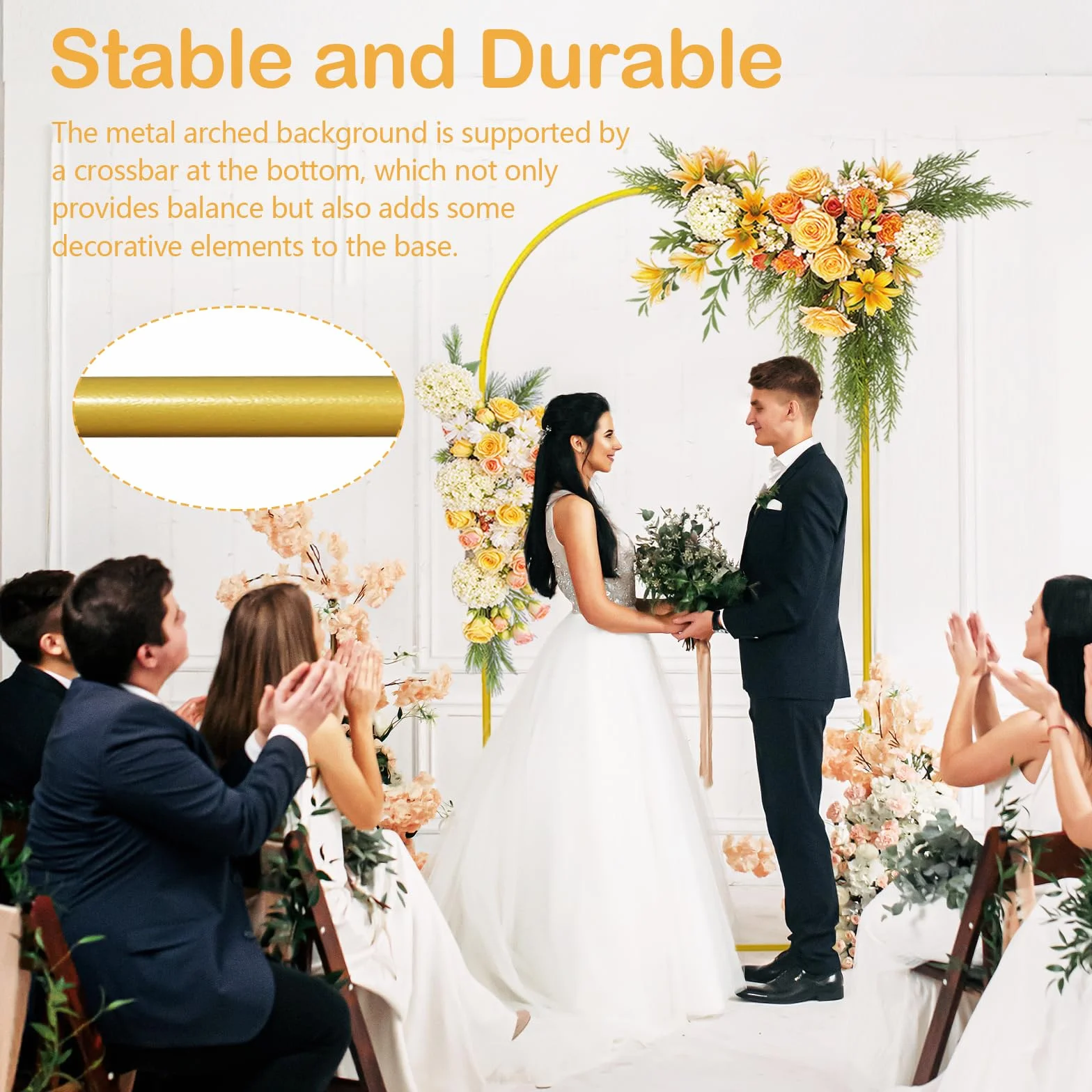 1,8M Soporte para Fondo De Arco De Boda Arco De Globos Metal Dorado Marco De Arcos De Boda para DecoracióN De Bodas Fiestas De CumpleañOs