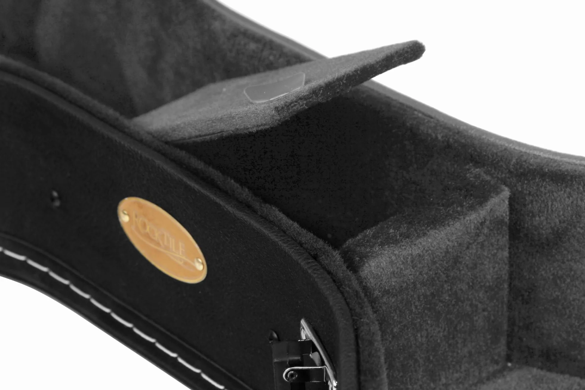 ROCKTILE Estuche Deluxe 4/4 (para Guitarra Western, Guitarra clásica y Guitarra acústica, Compartimento Interior Integrado con Cierre, Negro)