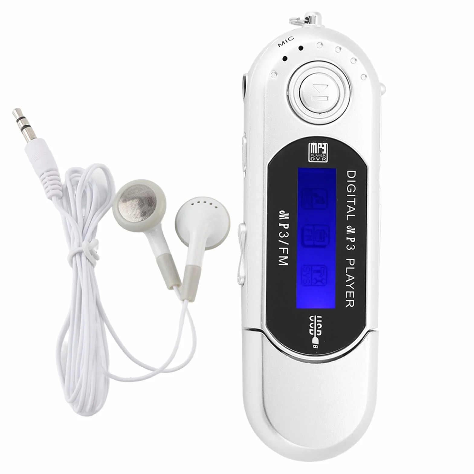 Reproductor De MP3 Digital, Reproductor USB De Música MP3 Portátil con Pantalla LCD Compatible con Tarjeta De Memoria/Micro SD De 32 GB Radio FM Grabadora De Voz Tarjeta TF(Gris)