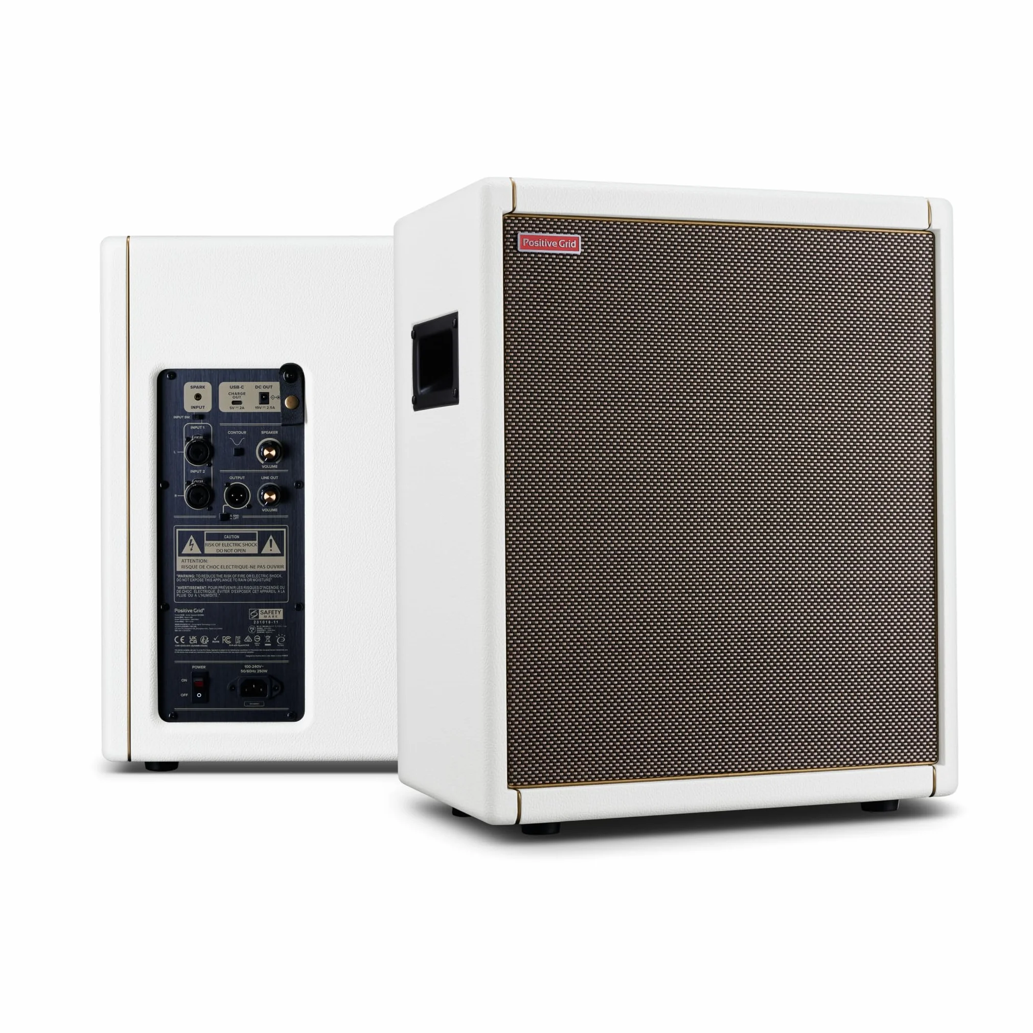 Positive Grid Spark Cab Gabinete de Altavoz de Amplificador de Guitarra, Alimentado para Amplificadores de la Serie Spark, Múltiples Instrumentos, Modeladores y Más. – Perlado