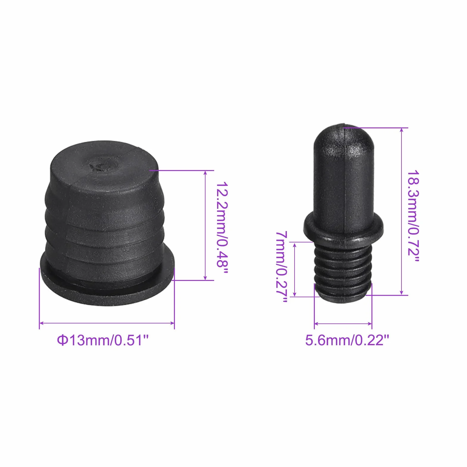 Kit de Clavijas Pequeñas para Altavoces Duraderas, [para Altavoces Pequeños, Cajas de Estantería] - Dia 5.6mm/Negro/8 Juego