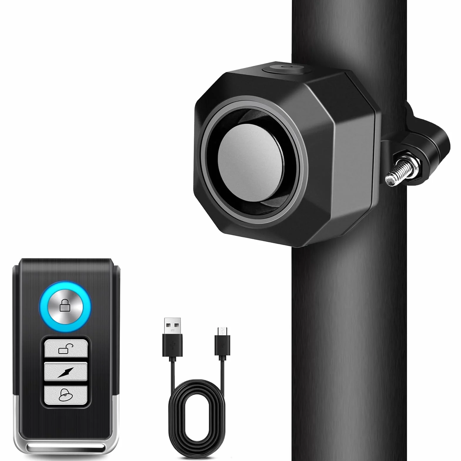 Alarma de bicicleta con control remoto, sensor de movimiento de vibración inalámbrico, sistema de alarma para motocicleta, protección antirrobo fuerte de 113 dB, accesorios antirrobo para bicicleta de