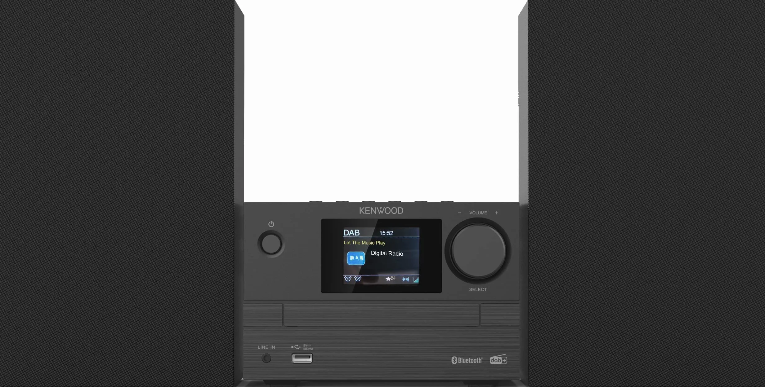 Microcadena HiFi Kenwood M-525DAB con CD, USB, Dab+ y Bluetooth Audio- Streaming. Color: Antracita